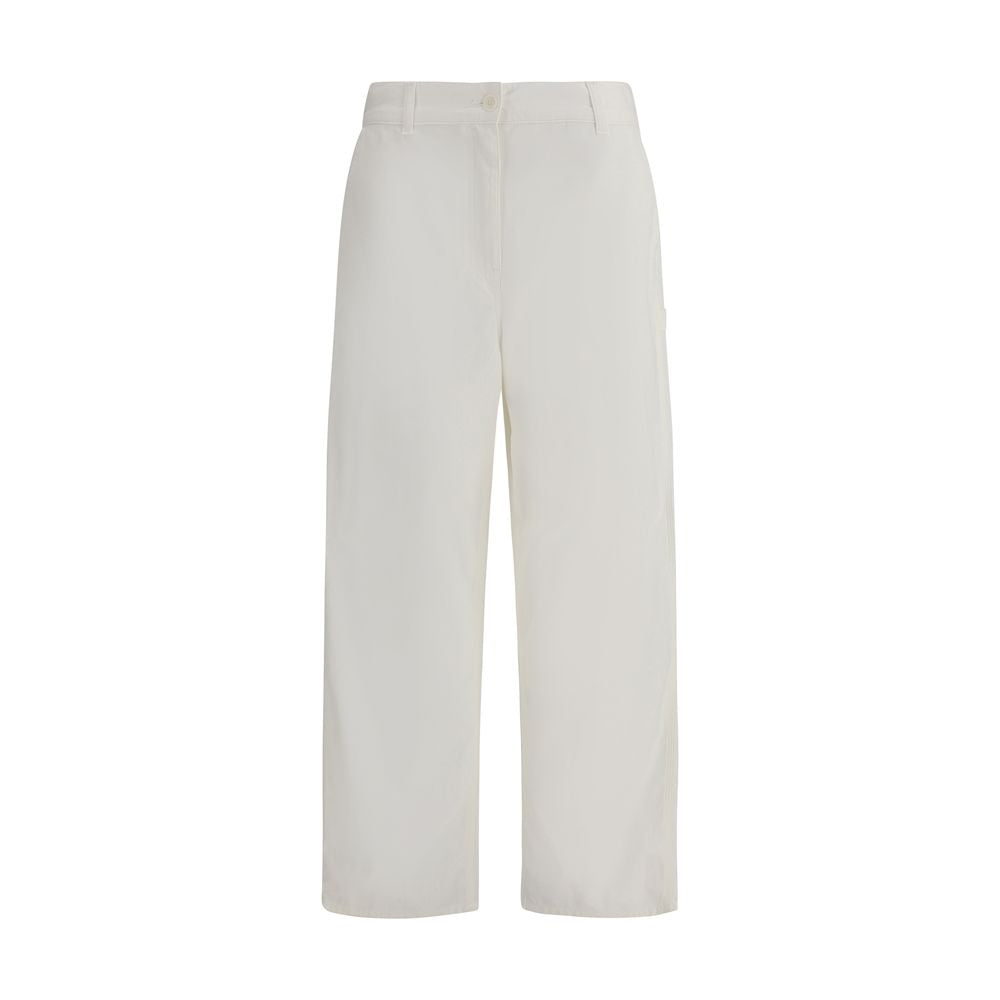Cream Cotton Cargo Pants