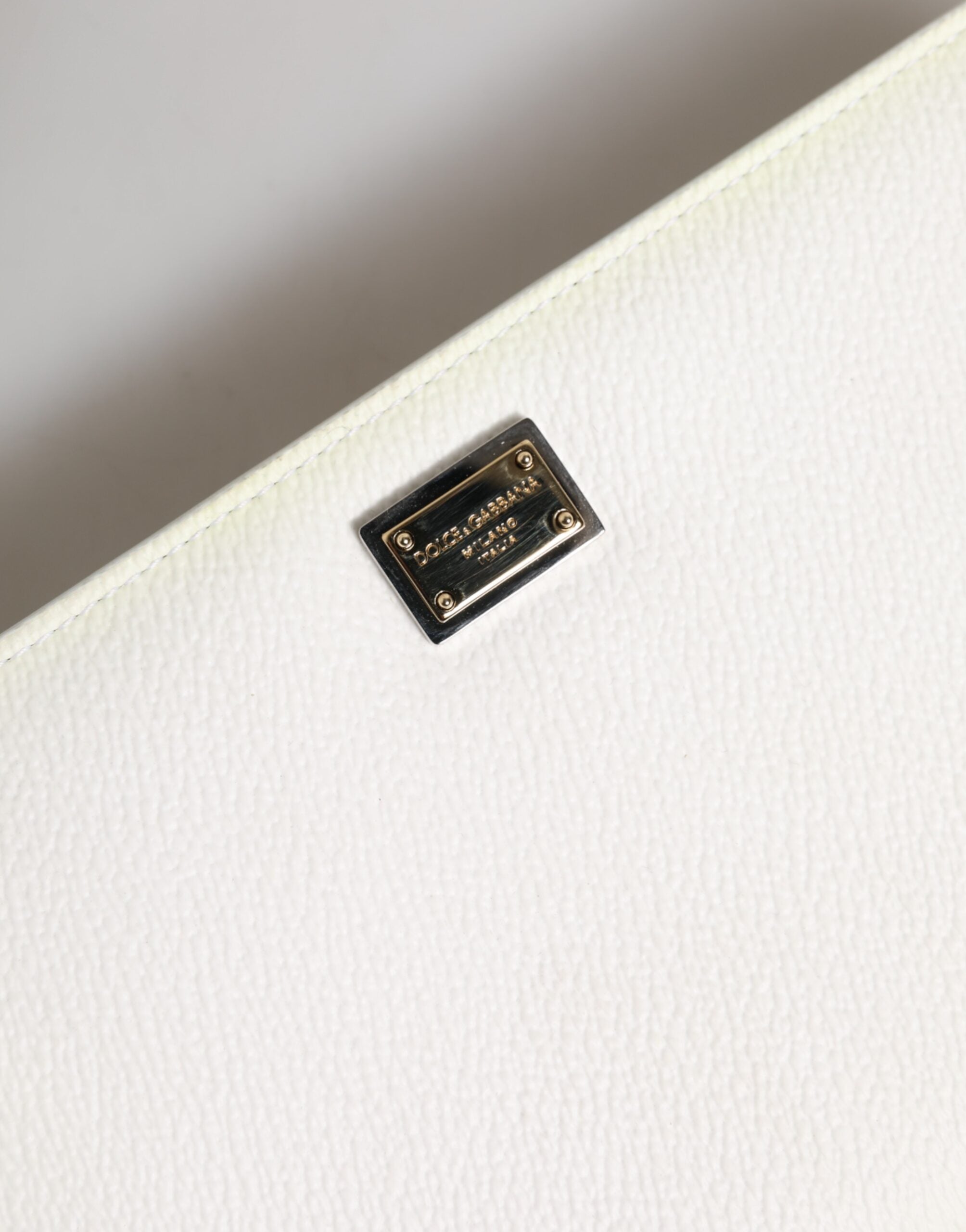 White Leather Logo Plaque Zip Around Continental Wallet