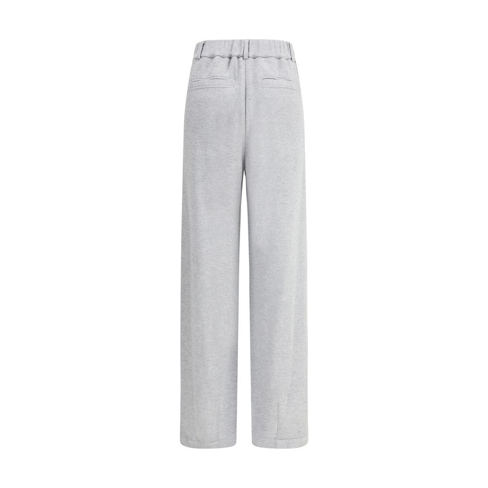 Gray Cotton Casual Pants
