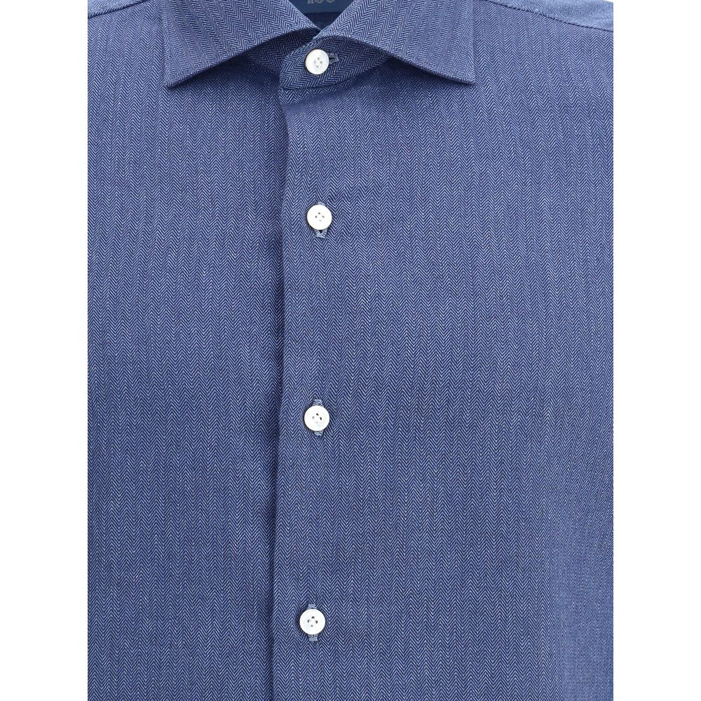 Blue Cotton Dress Shirt