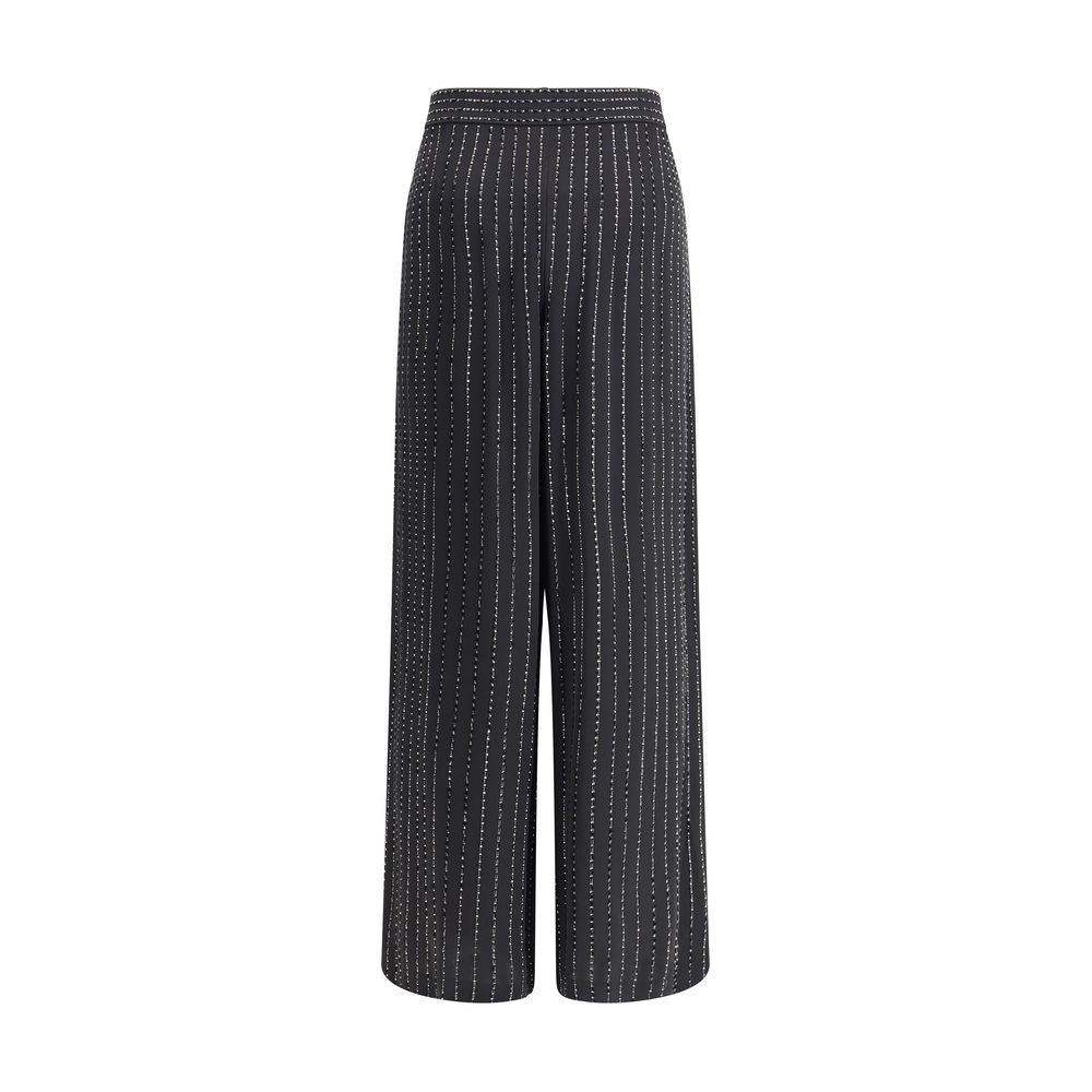 Black Silk Casual Pants