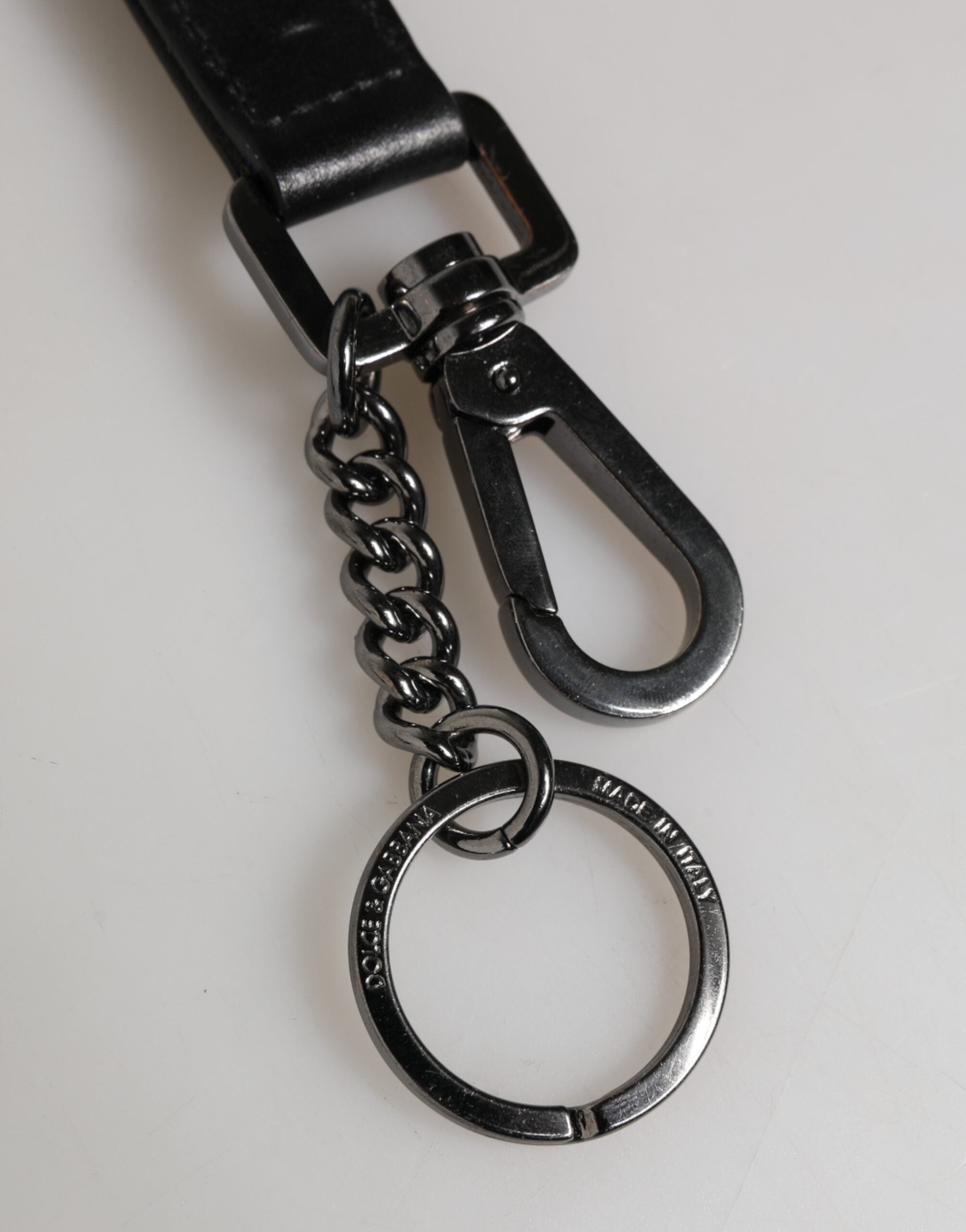 Blue Nylon Logo DG Crown Men's Holder Keychain Keyring