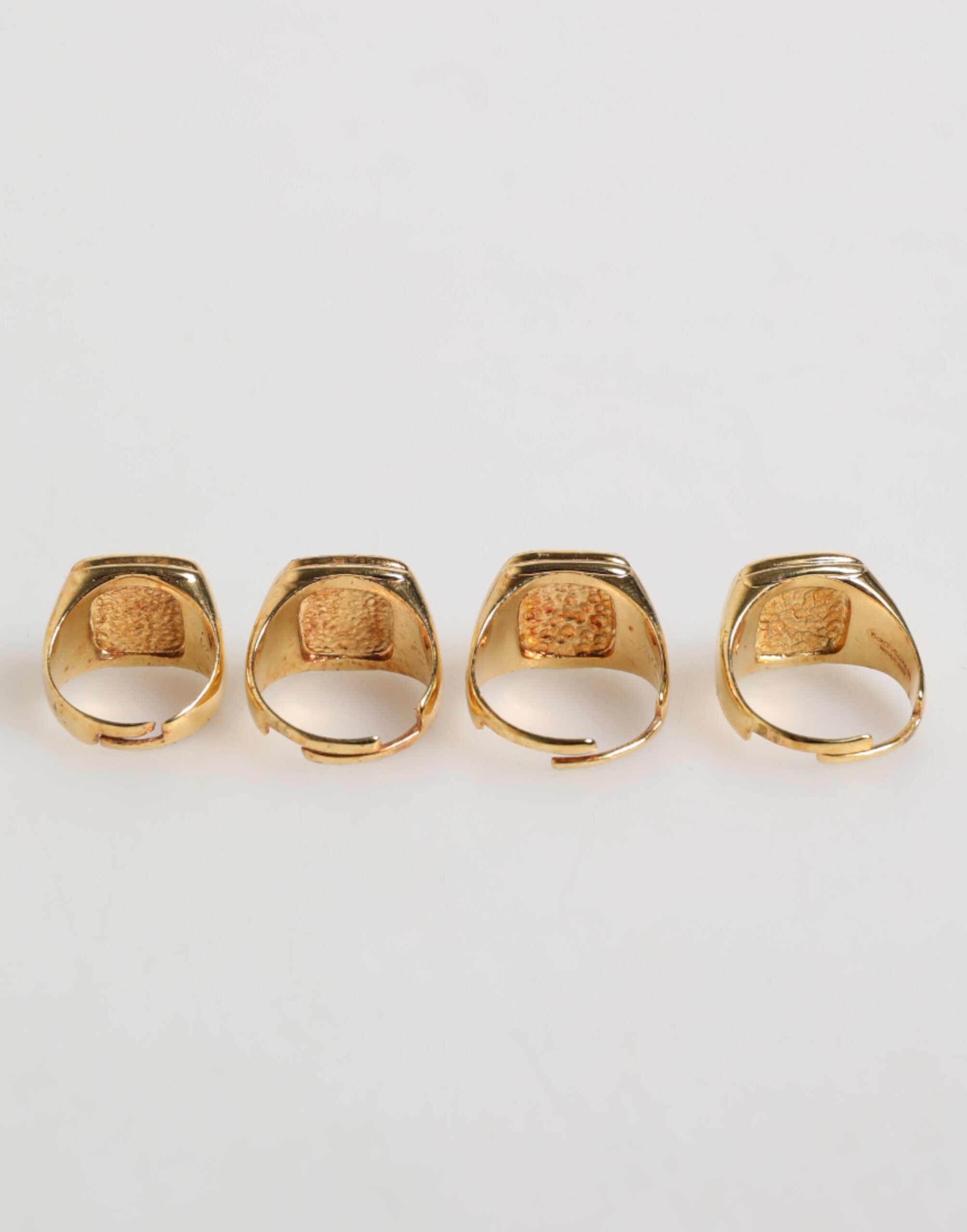 Gold Tone Brass JAZZ Letter Set 4 Pieces Adjustable Ring
