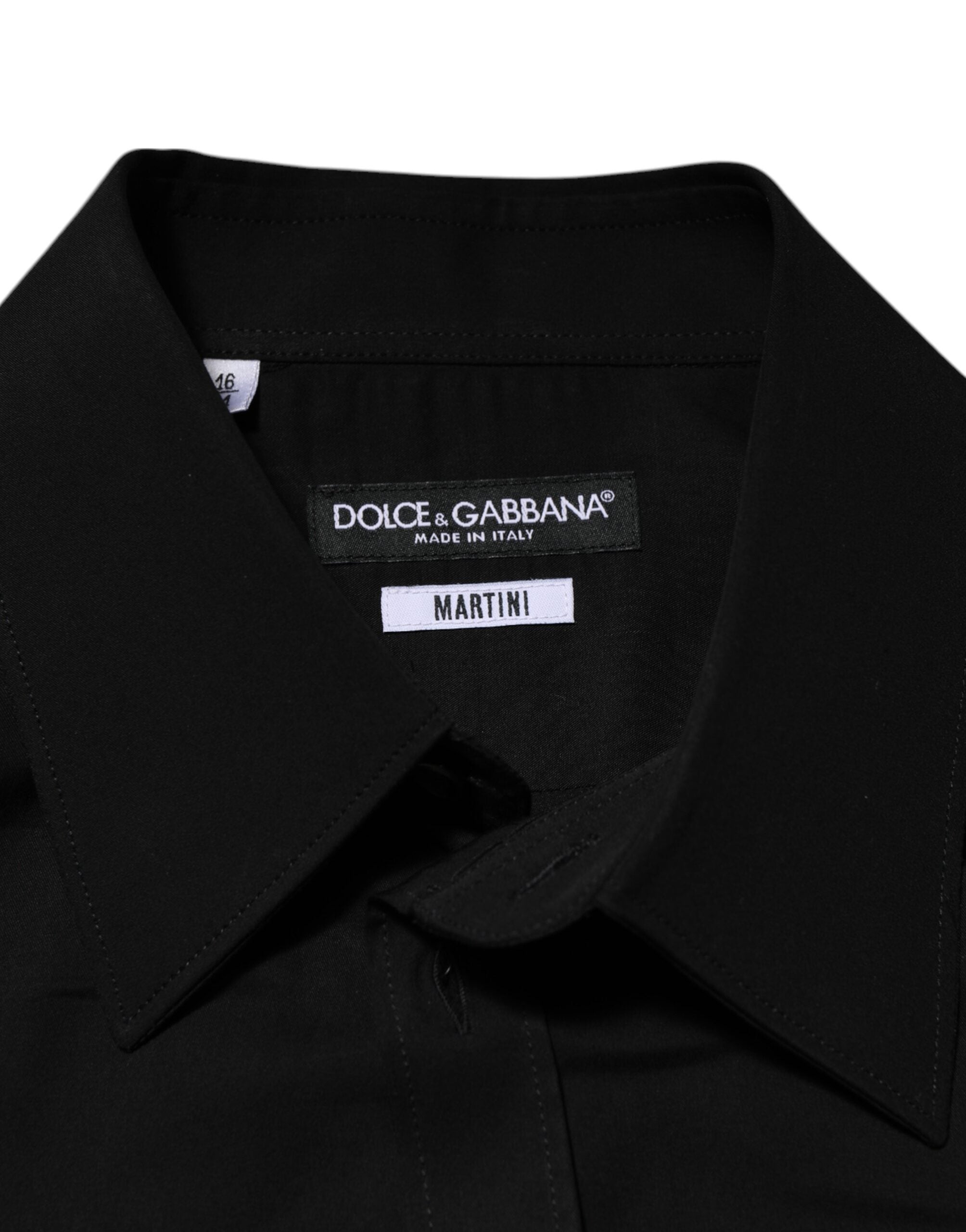 Black Viscose Long Sleeve Formal Dress Shirt