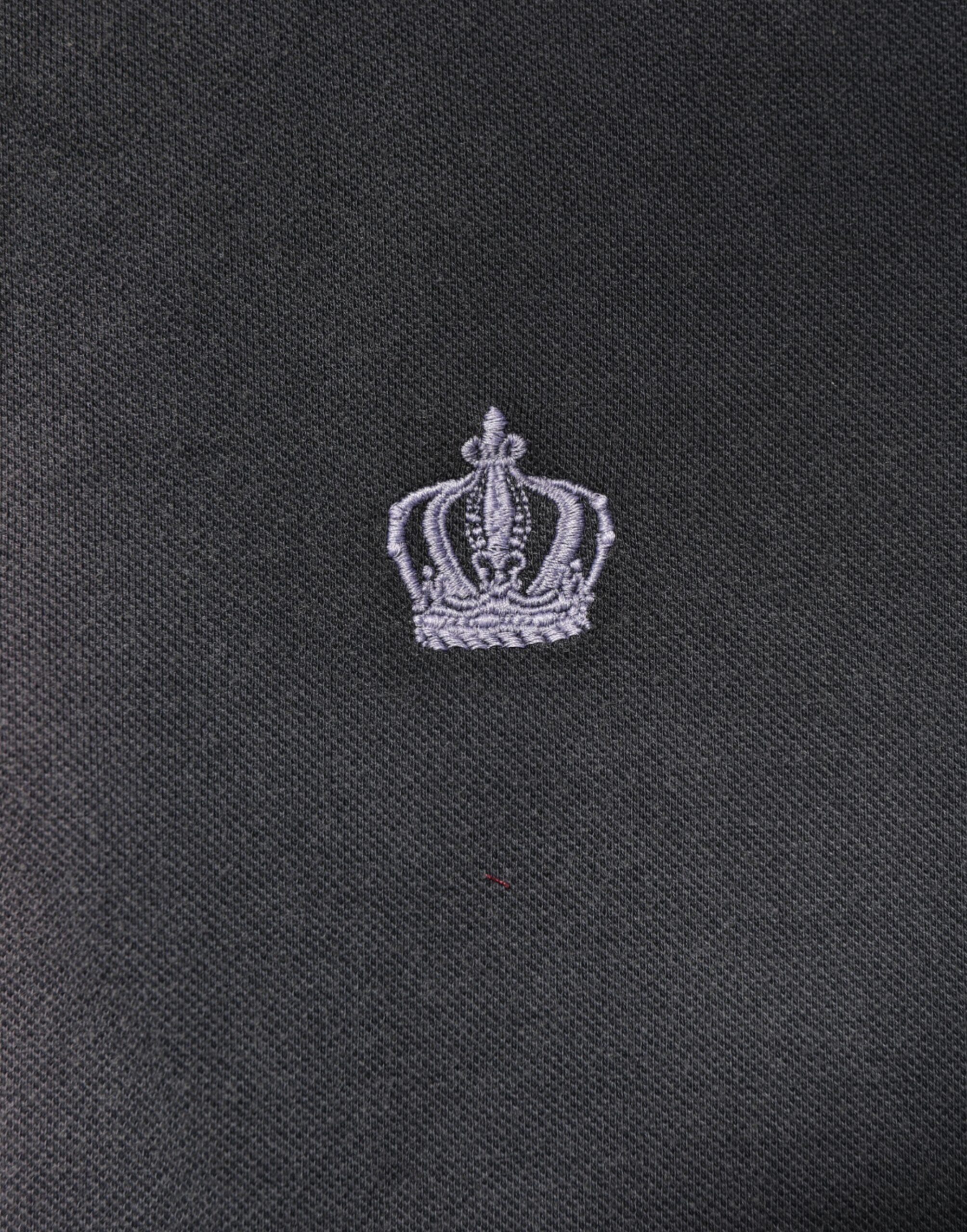 Gray Cotton Crown Collared Men Polo T-shirt