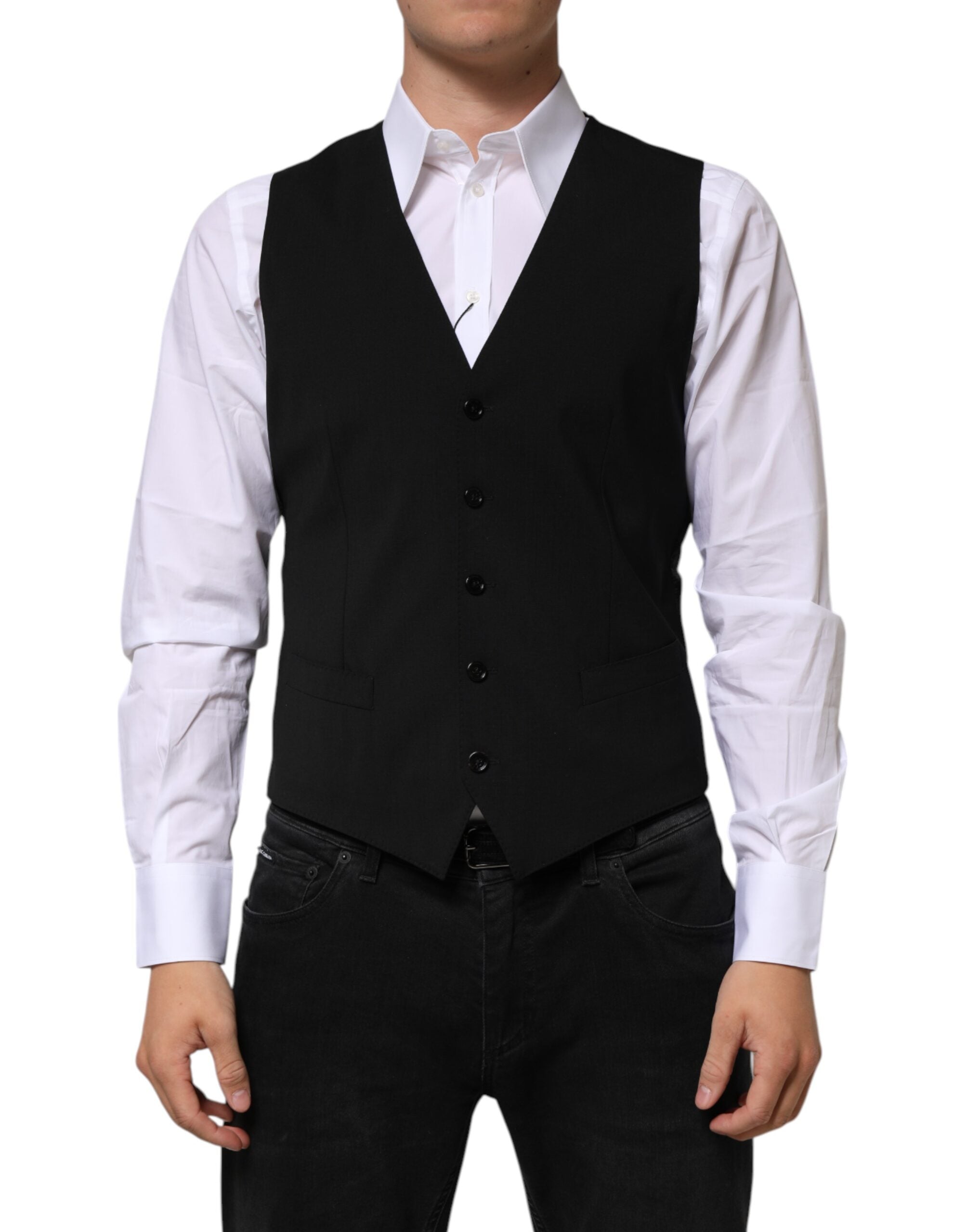 Black Wool Dress Formal Men Waistcoat Vest