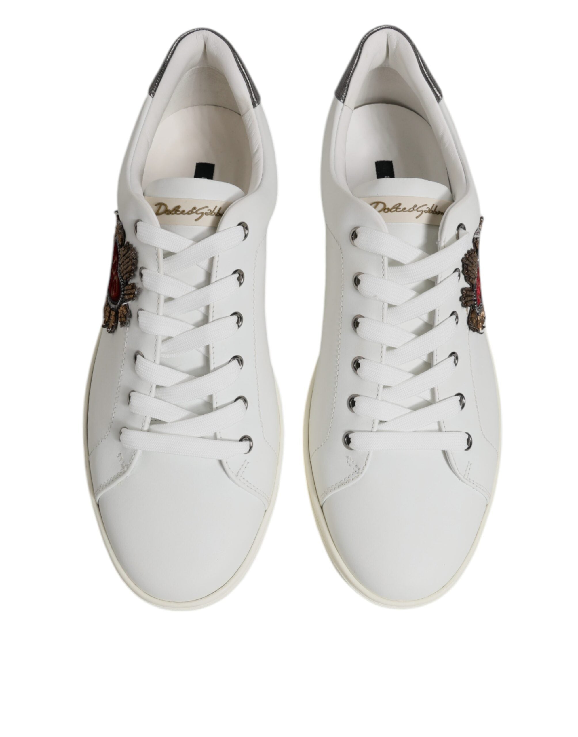White Silver Sacred Heart Men Sneakers Shoes