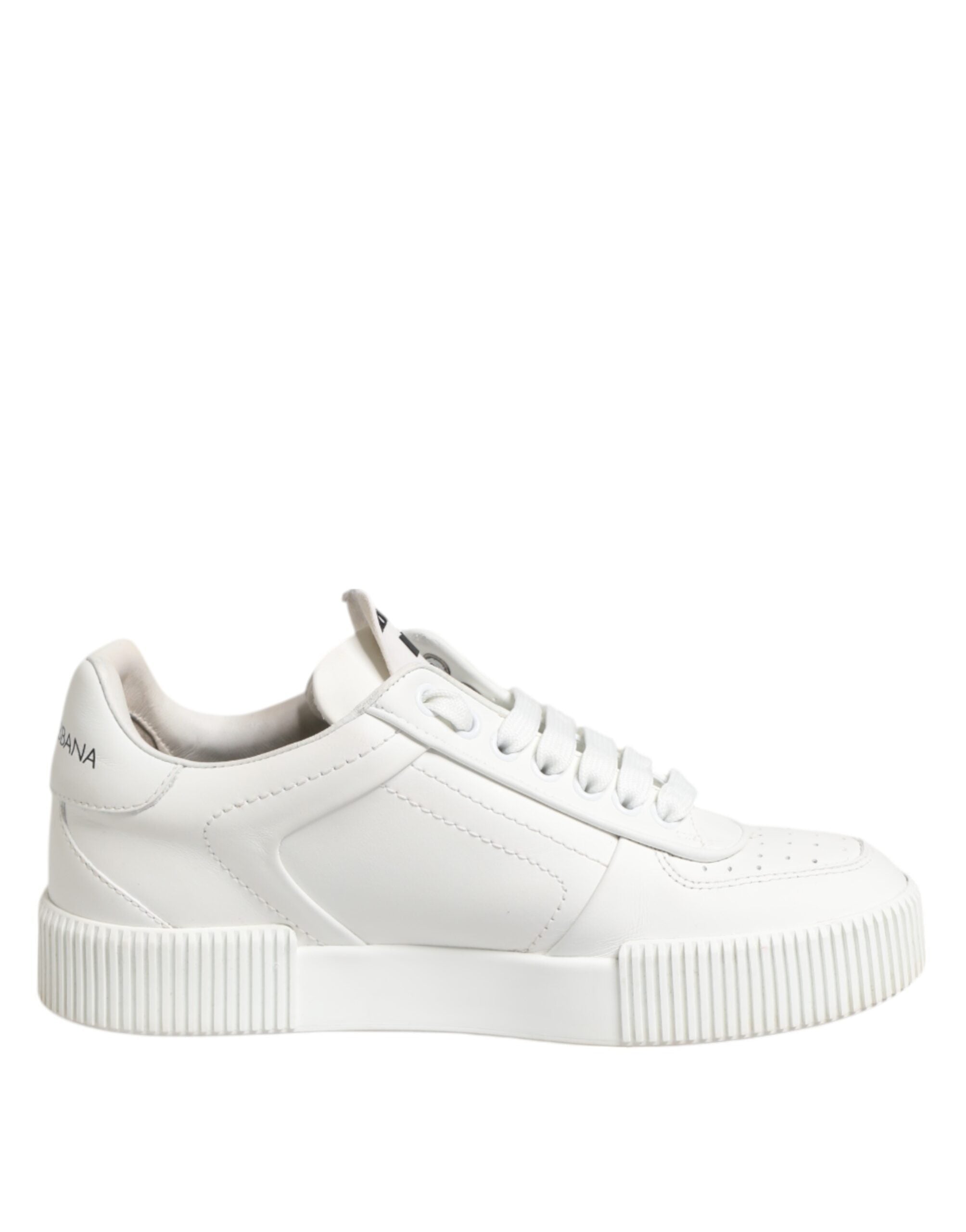 White Miami Leather Low Top Sneakers Shoes