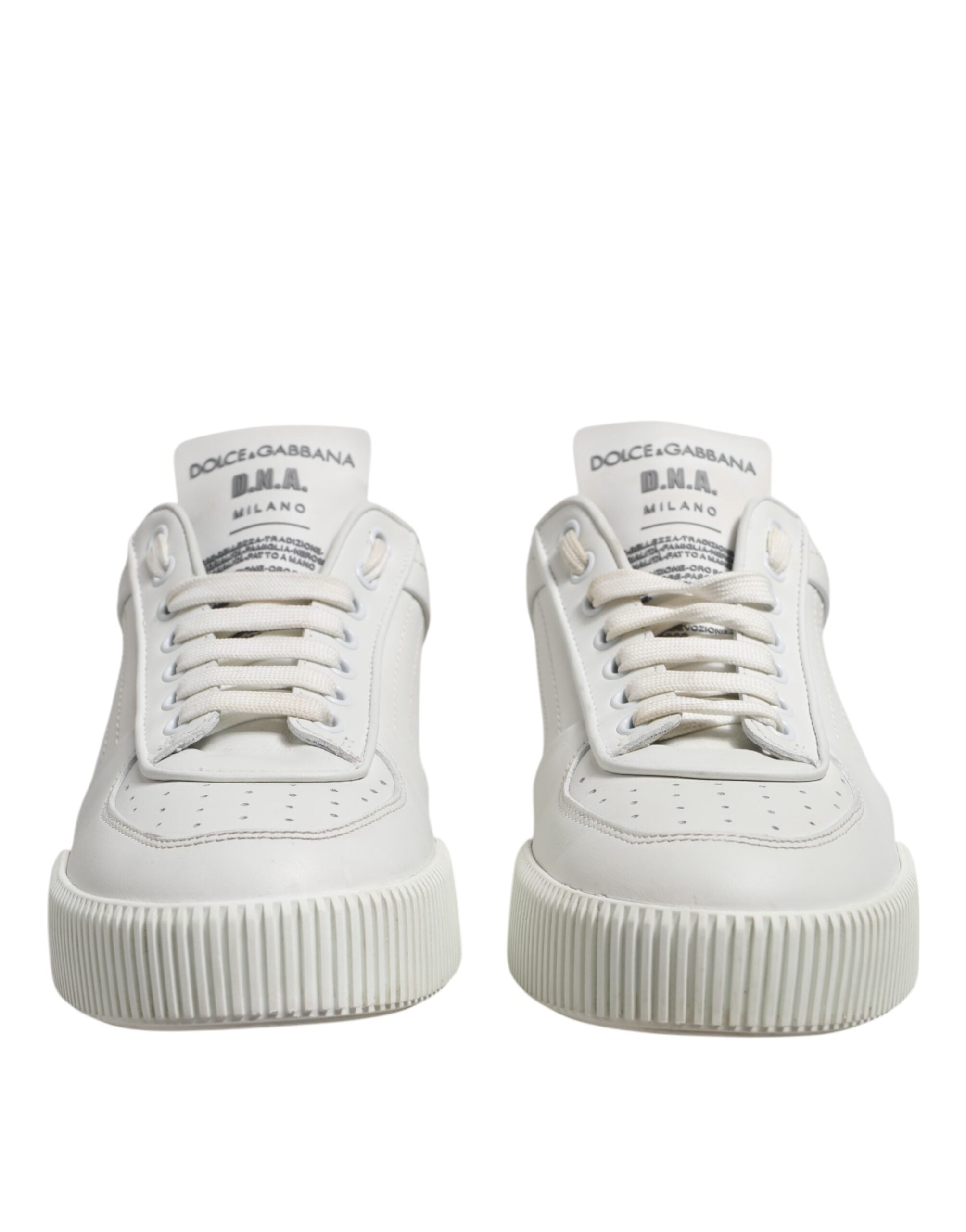 White Miami Leather Low Top Sneakers Men Shoes