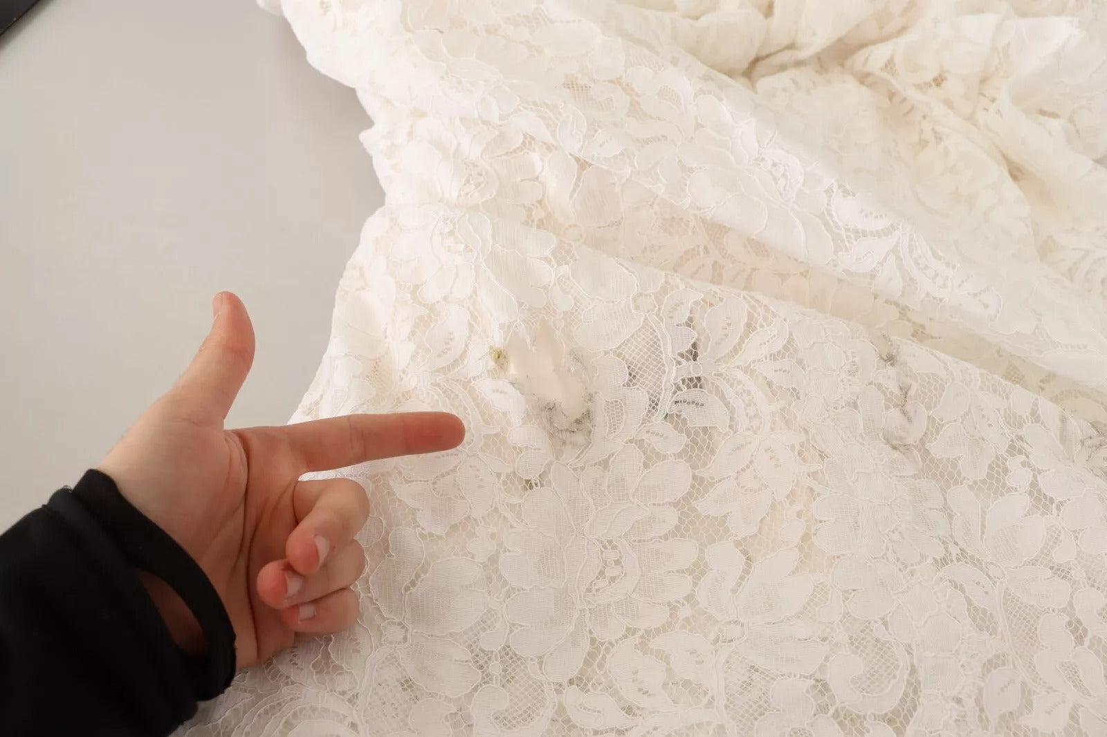 White Flower Lace Corsage Long Maxi Dress