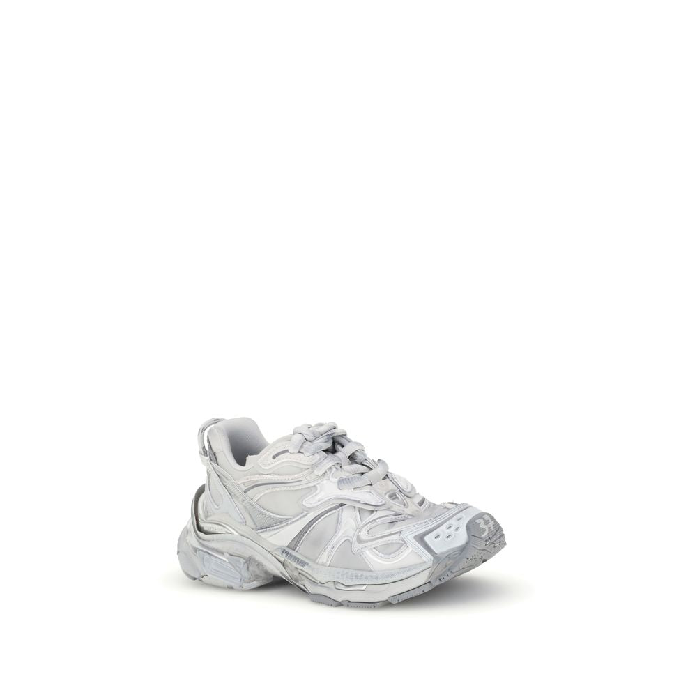 Silver Rubber Athletic Sneakers