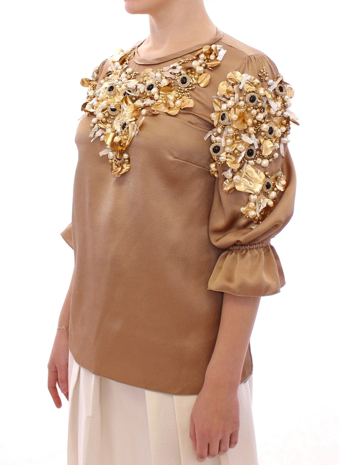 Gold SPECIAL Piece Runway Crystal Blouse