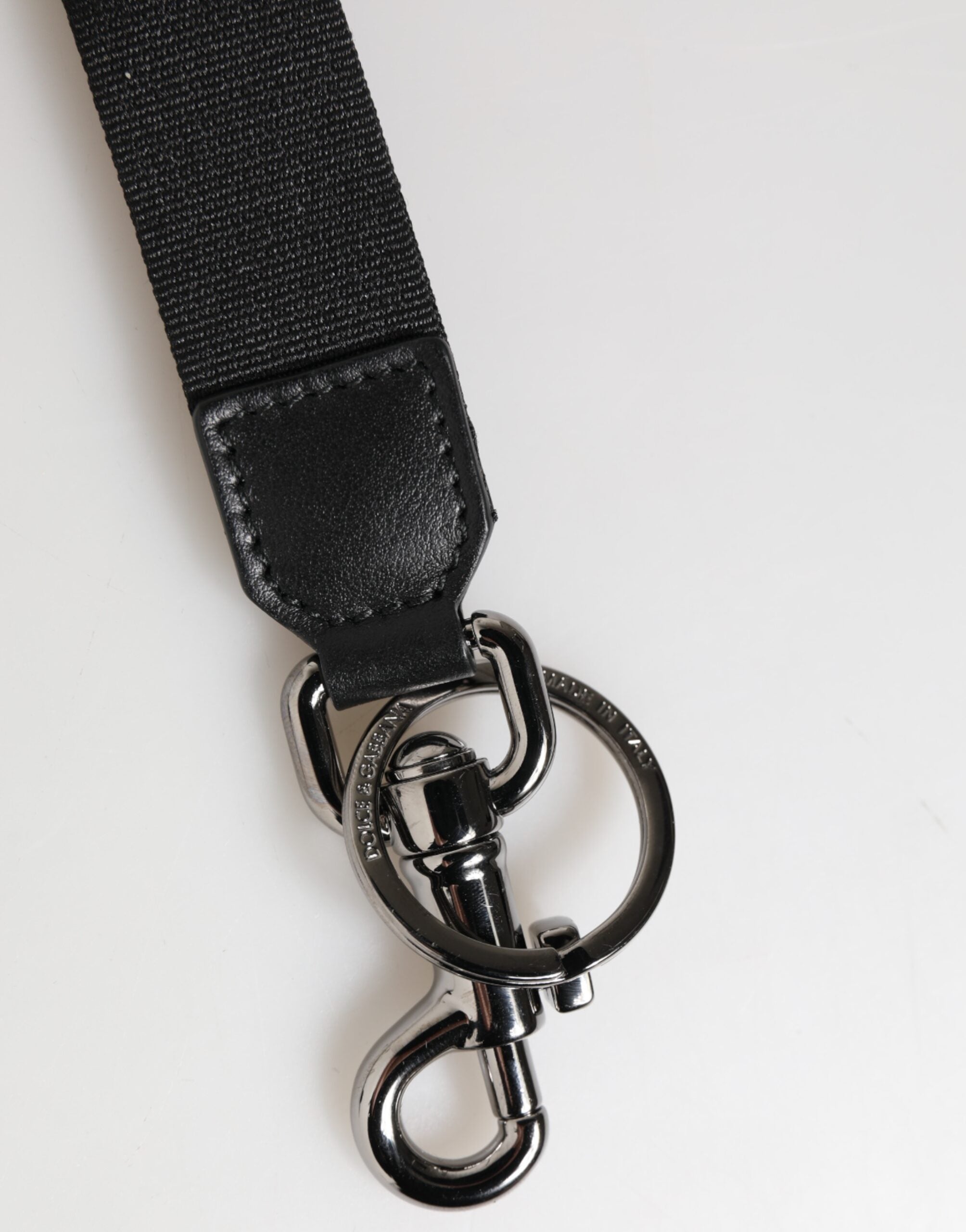 Black Red Logo Polyester Brass Holder Keychain Keyring
