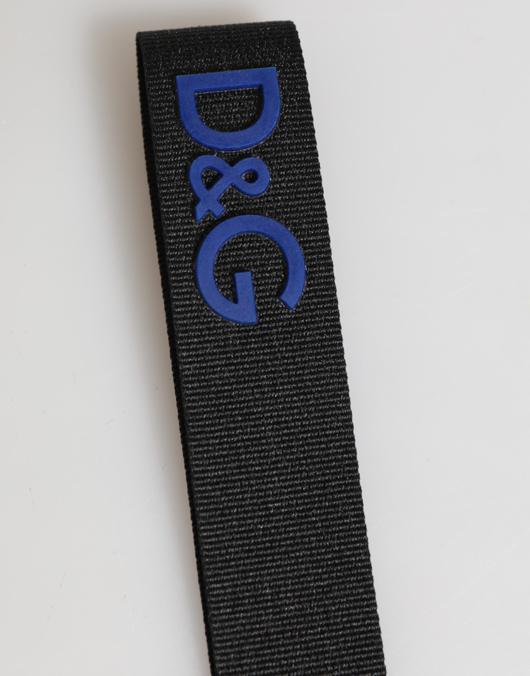 Black Blue DG Logo Polyester Brass Holder Keychain Keyring