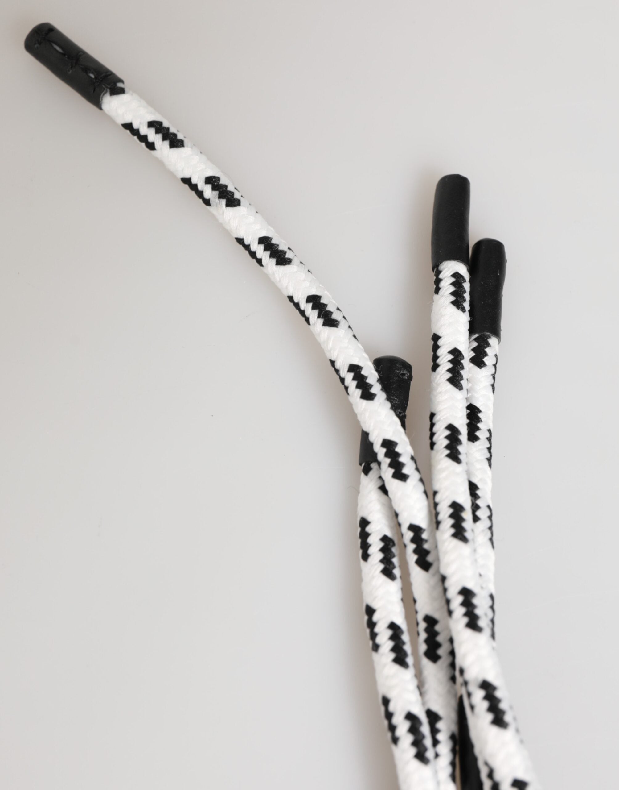 Black White Polyester Tape String DG Logo Keychain Keyring