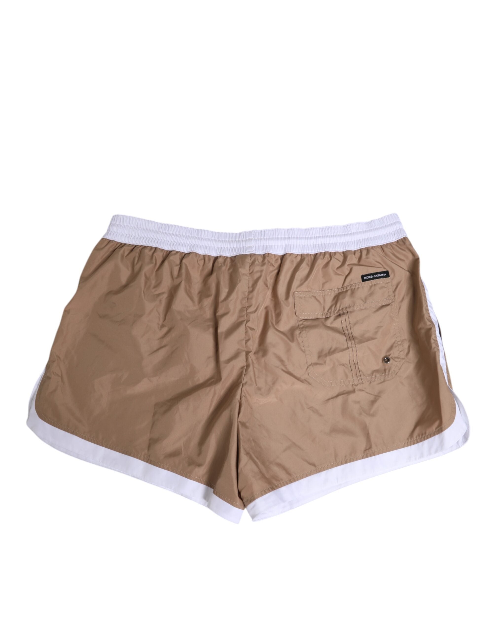 Brown White Polyester Re-Edition Shorts Swimwear