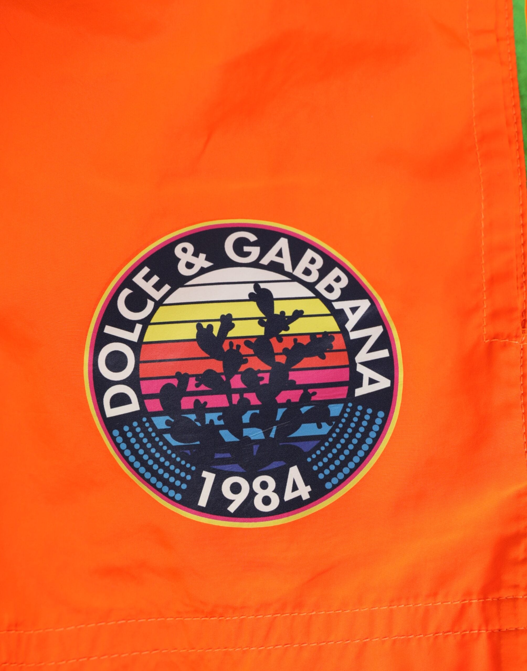 Orange Polyester Beachwear Men Shorts Swimwear