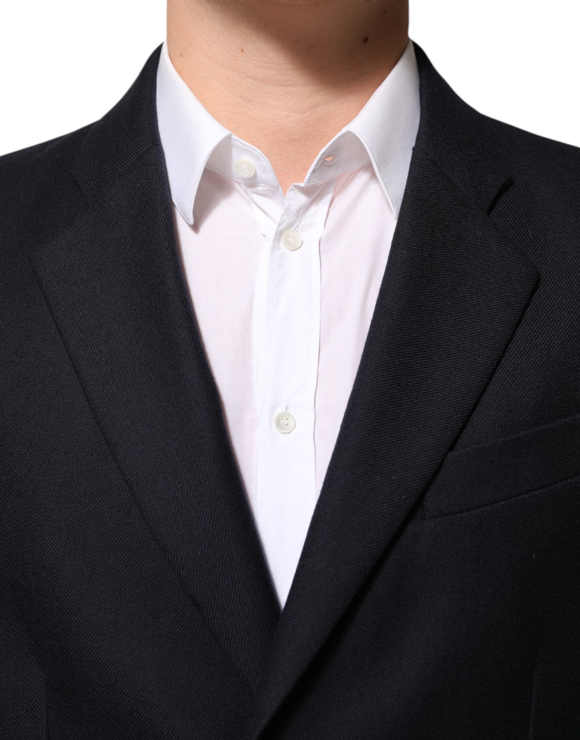 Dark Blue Wool Men Jacket Coat Blazer Suit