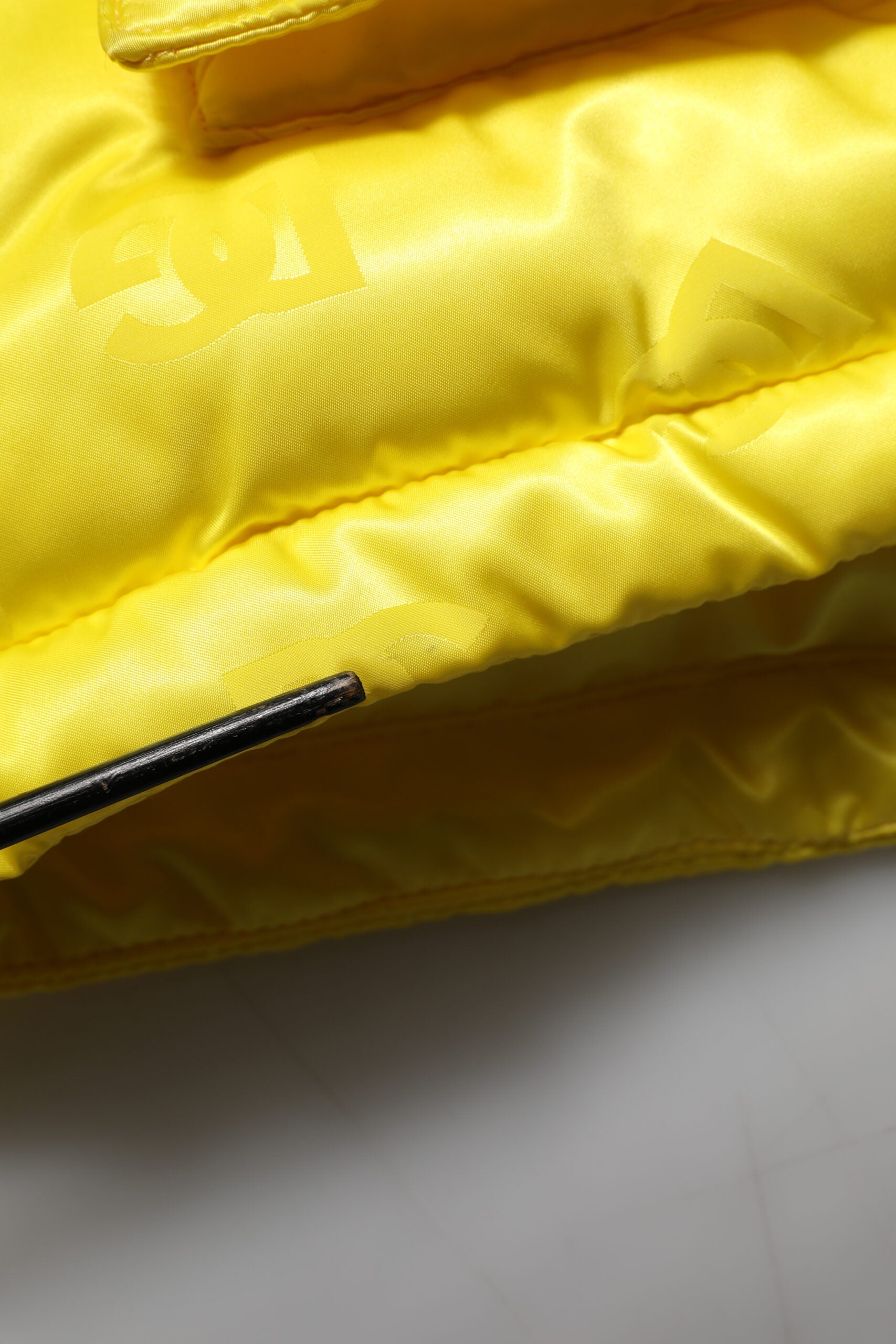 Yellow Nylon Logo Puffer Bomber Men Jacket