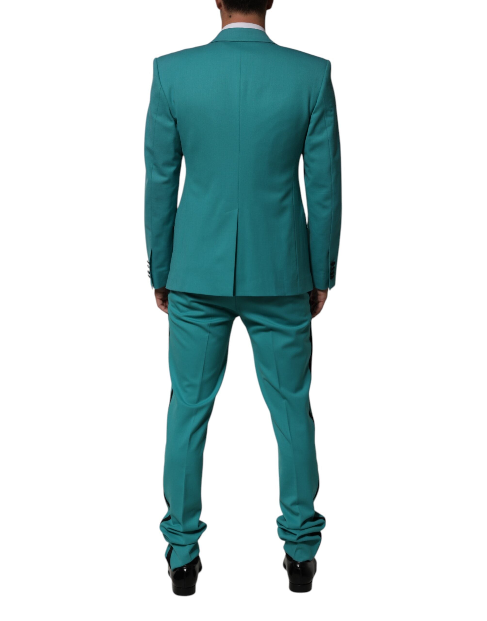 Cyan 3 Piece Wool Silk Blend Suit SICILIA