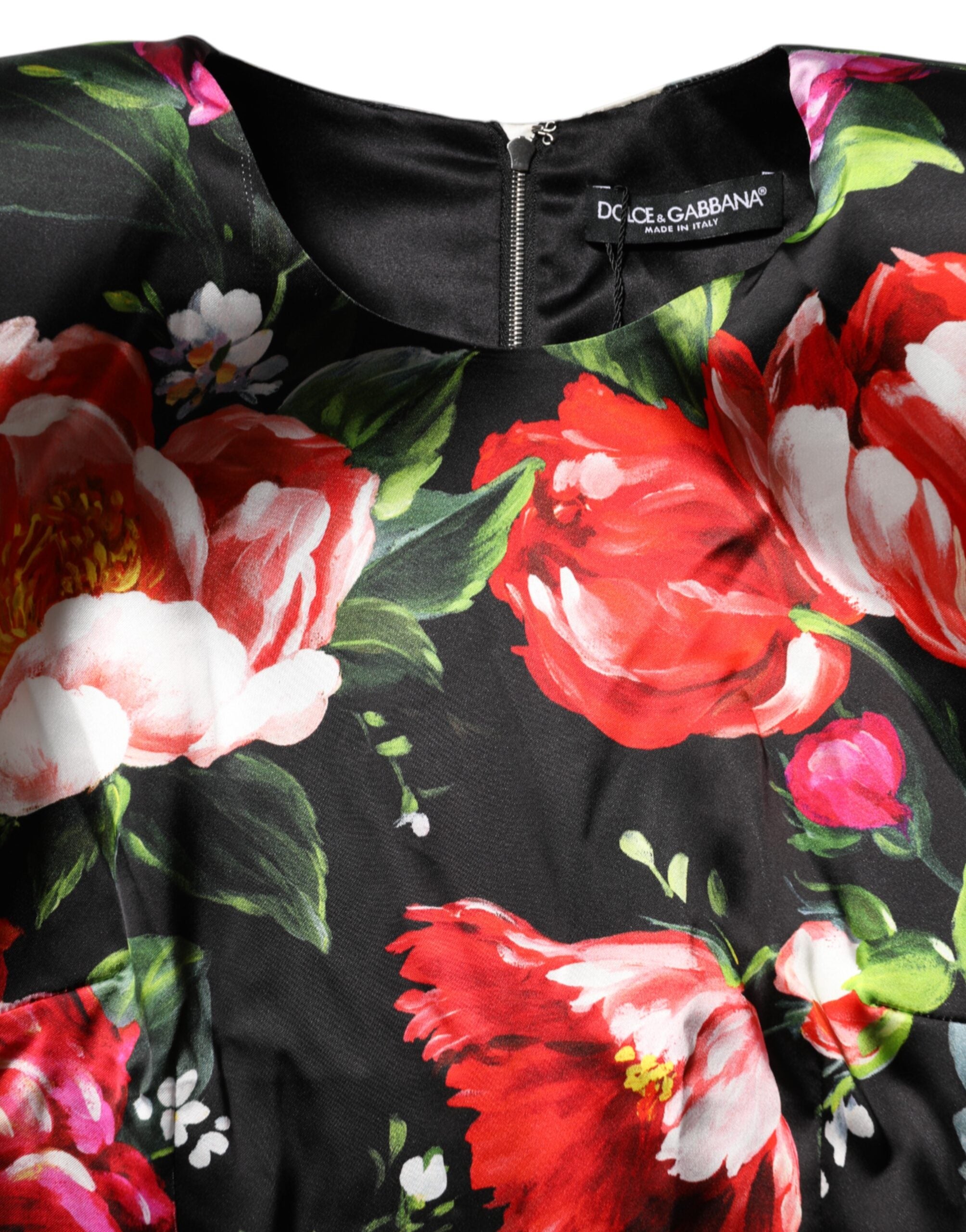 Black Floral Fiori Pittorici Mini Bodycon Dress