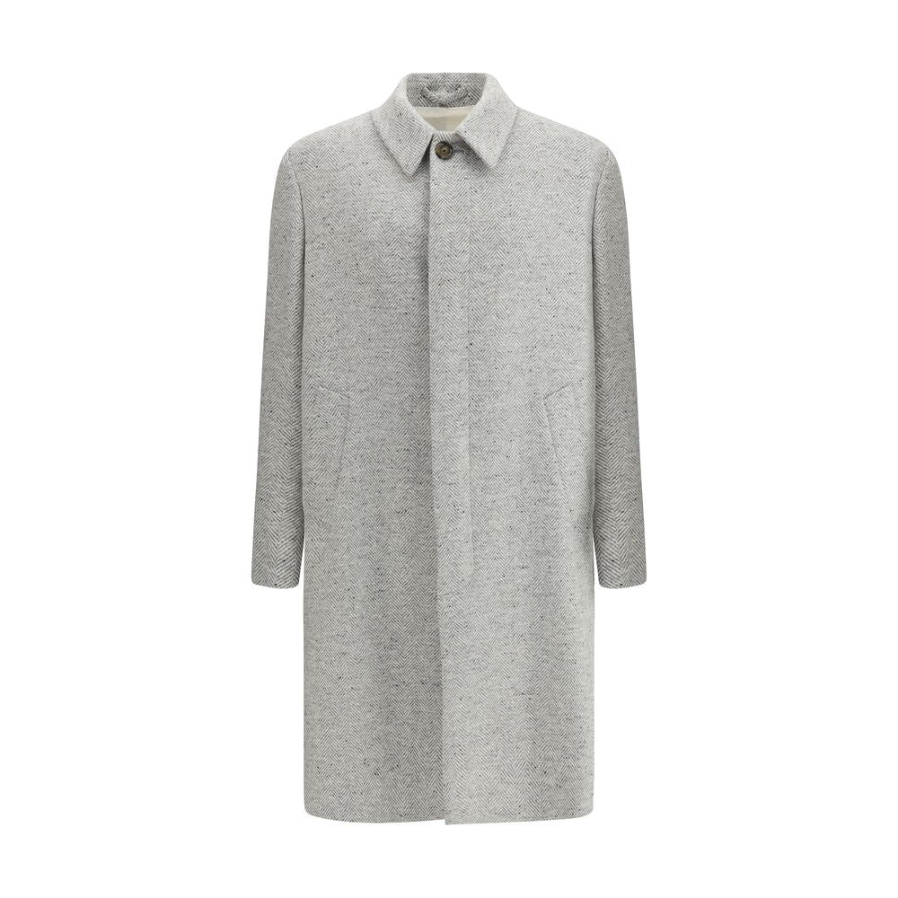 Gray Fleece Wool Coat
