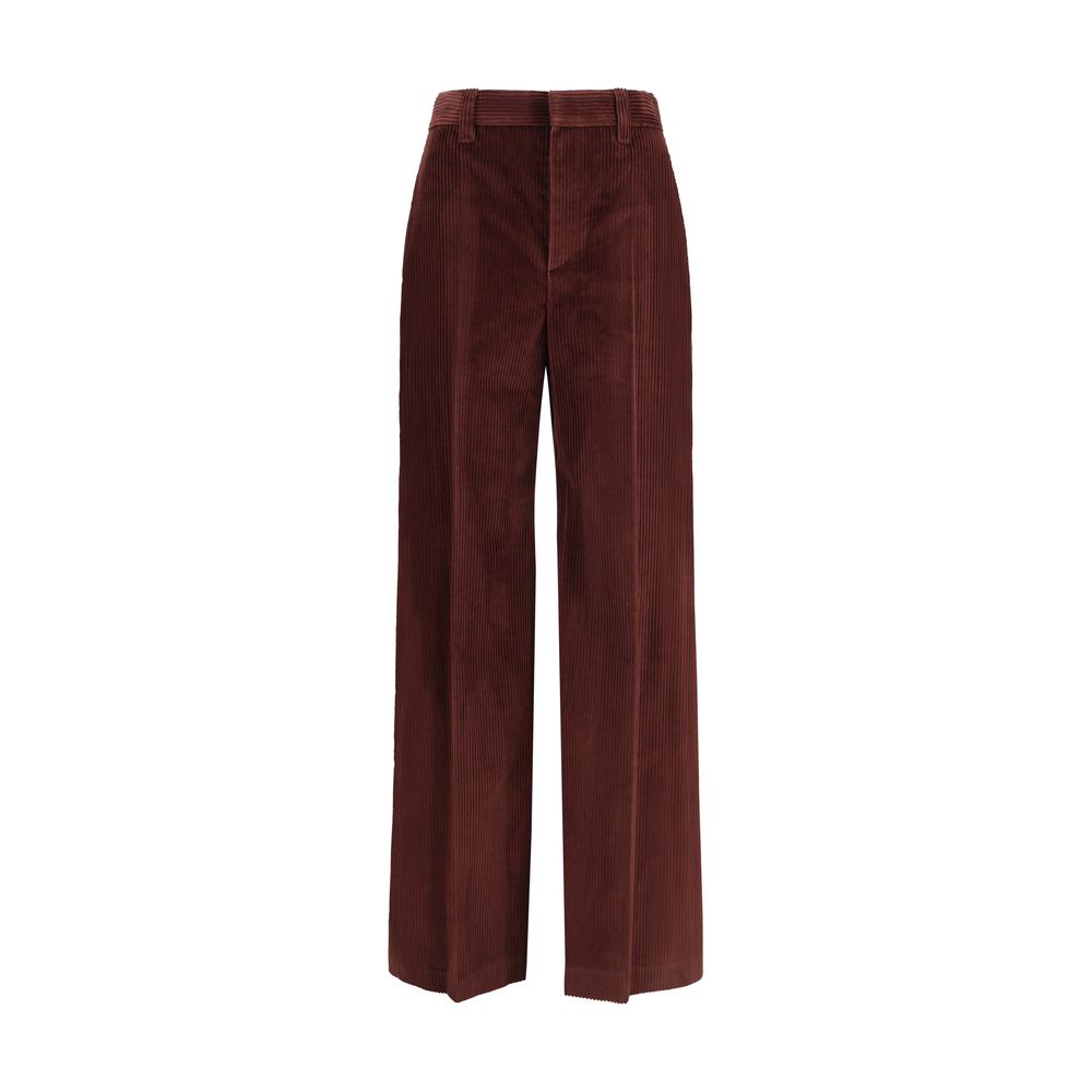 Bordeaux Cotton Casual Pants