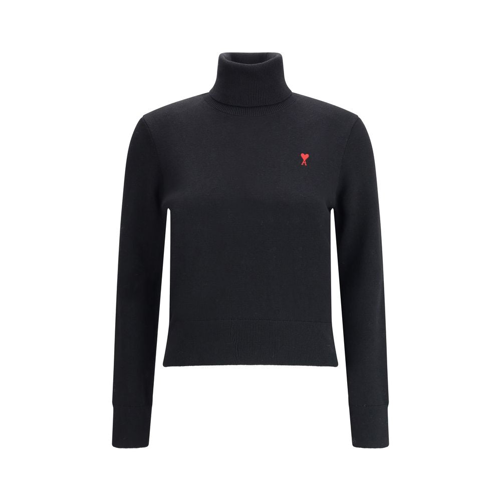 Black Merino Wool Turtleneck