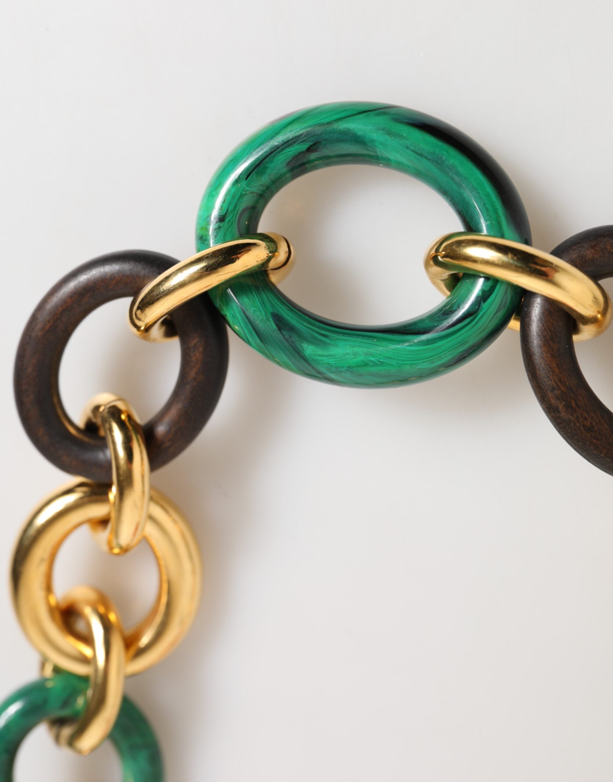 Multicolor Gold Brass Tiger Lily Floral Chai Necklace