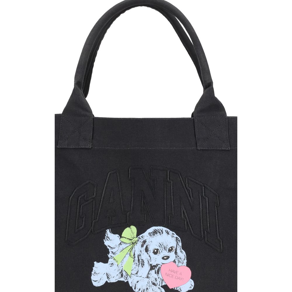 Black Recycled Cotton Shoulder Bag