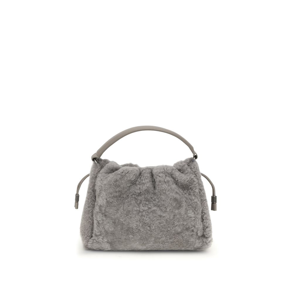Gray Fur Shoulder Bag