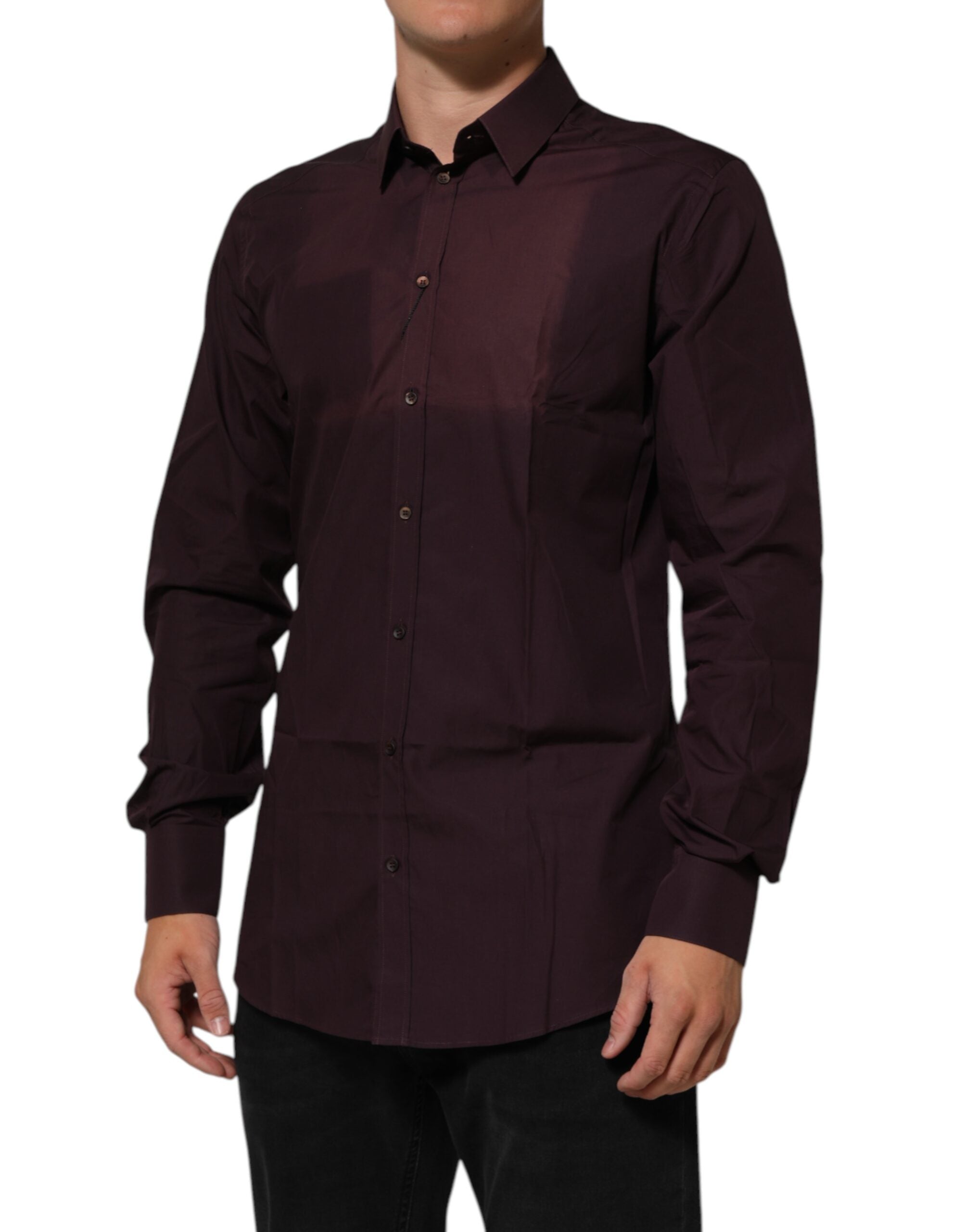 Maroon Cotton Collared GOLD Formal Dress Shirt