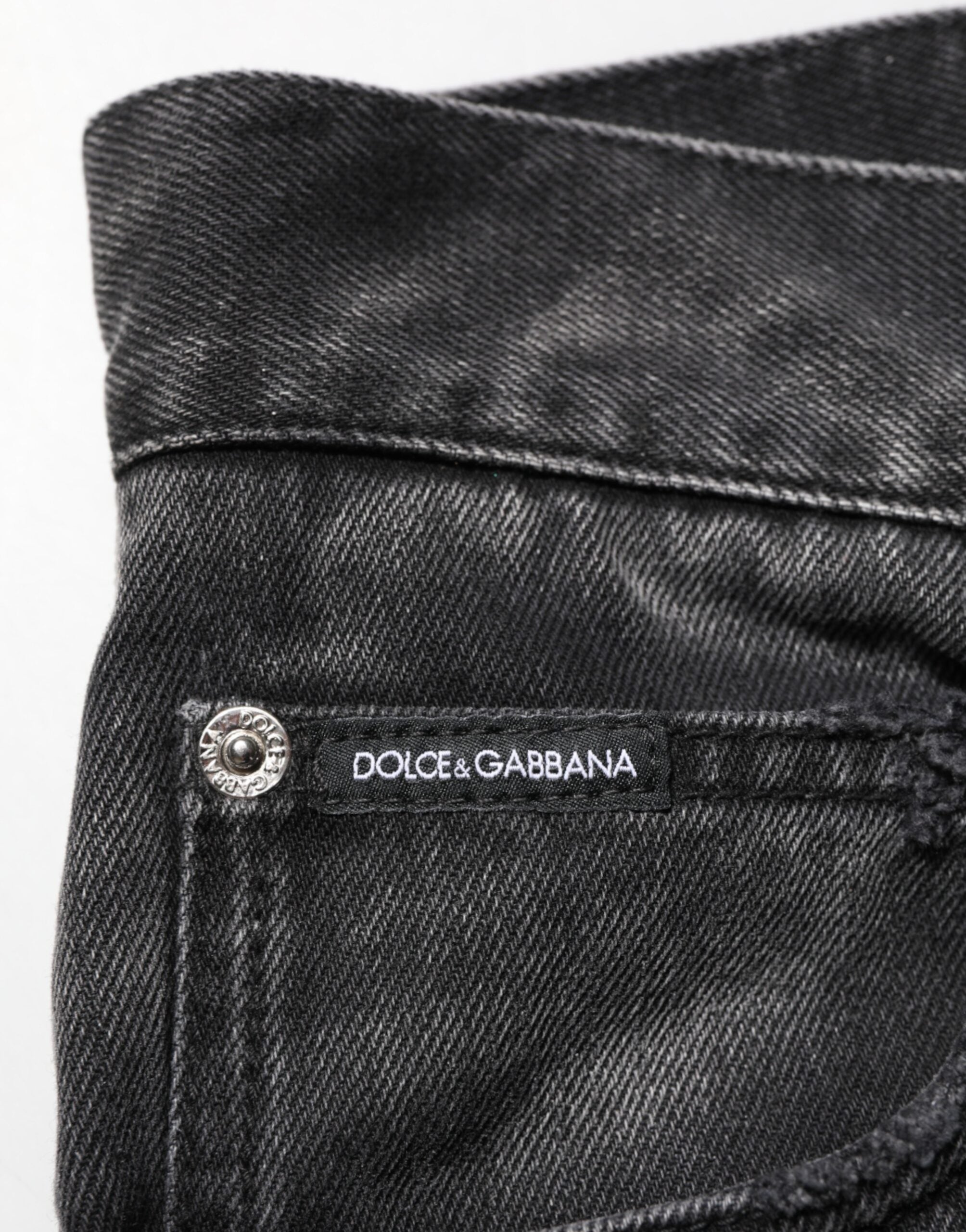 Black Marbled Effect Straight Men Denim Jeans