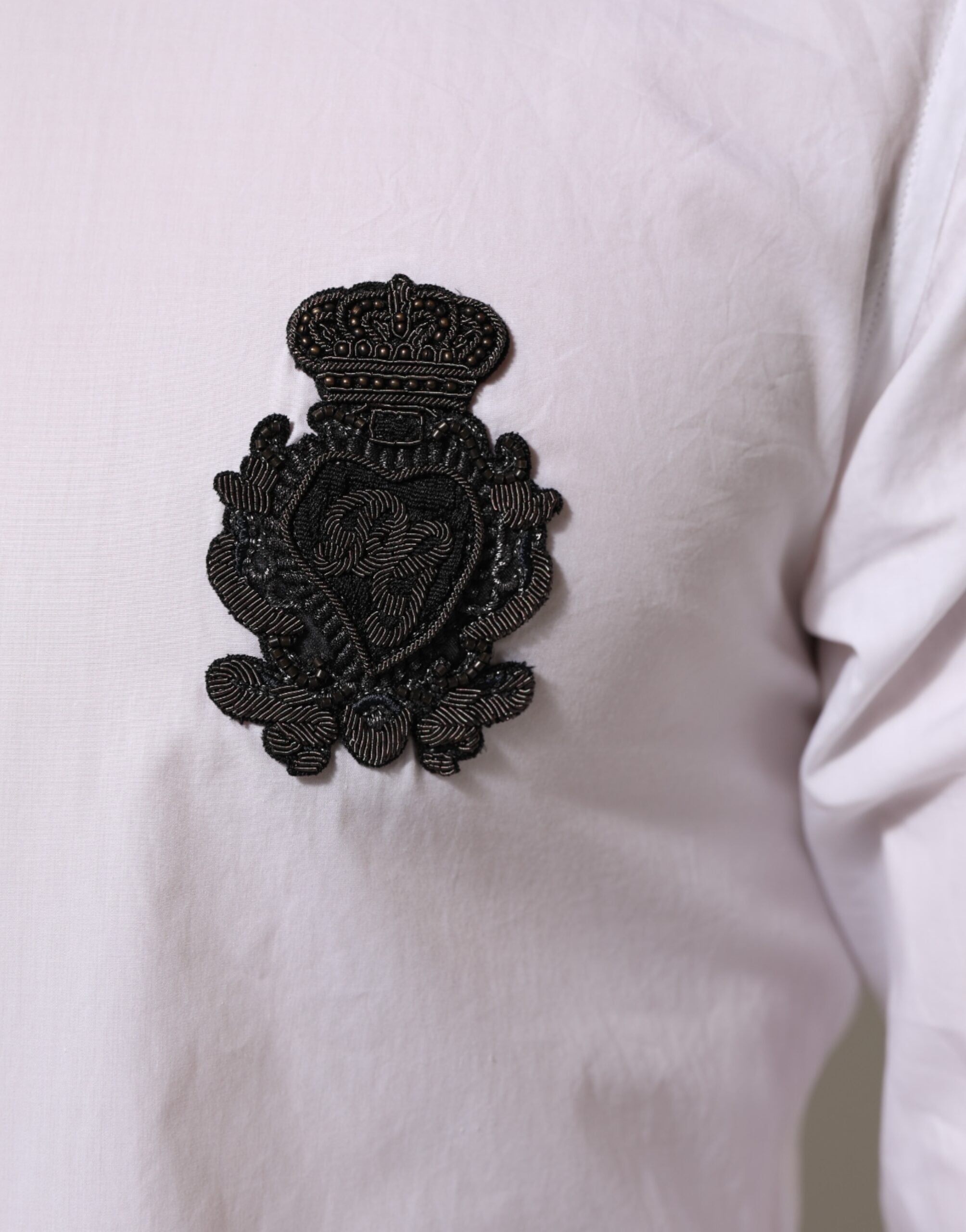 White Cotton GOLD DGPatch Formal Dress Shirt