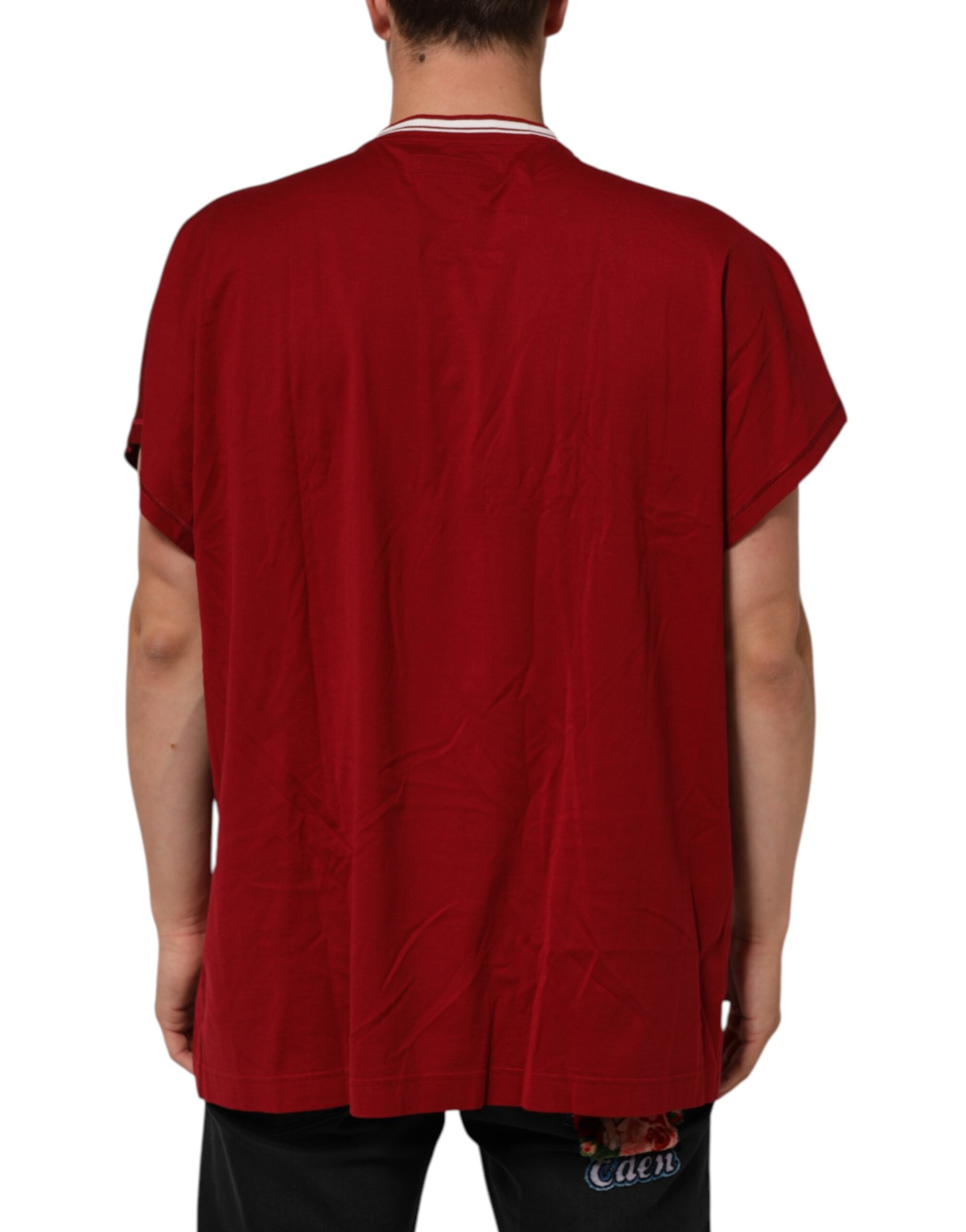 Maroon LogoCrown Cotton Half Sleeve T-shirt