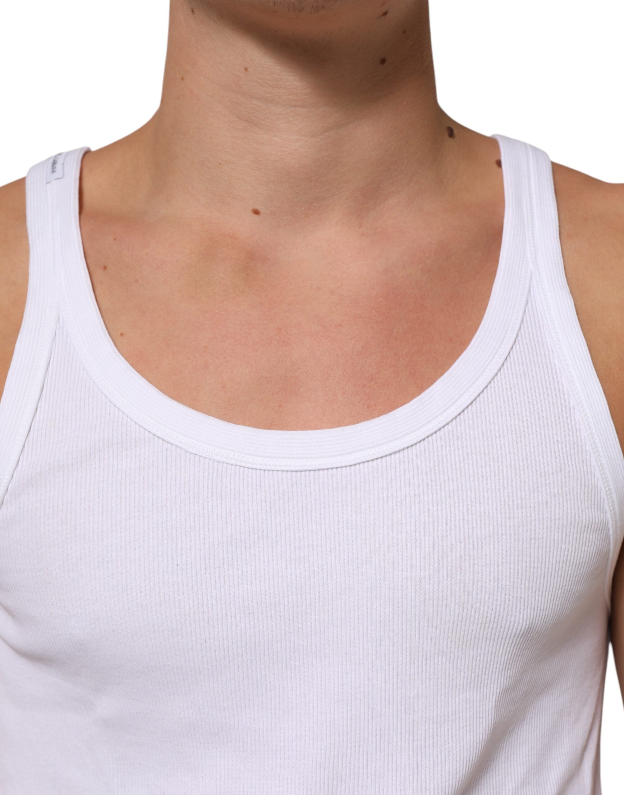 White Sleeveless Round Neck Tank T-shirt