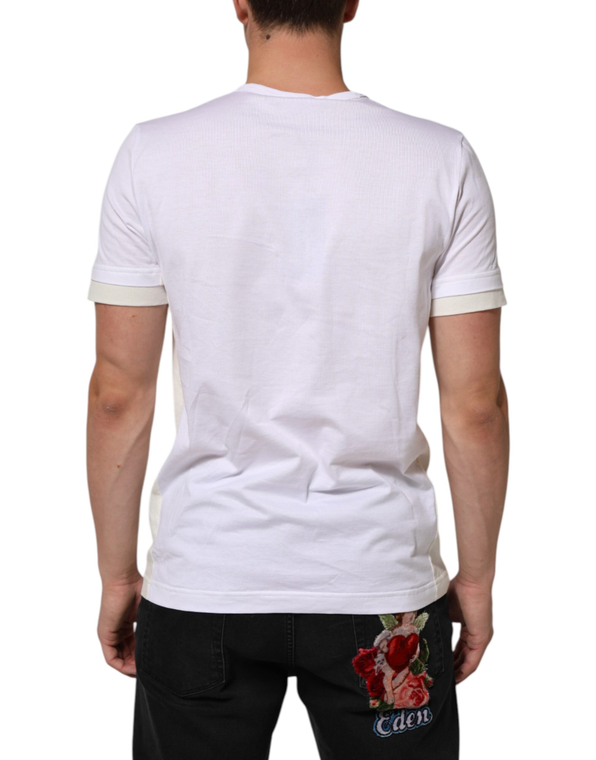 White Cotton Pocket Short Sleeves Men T-shirt