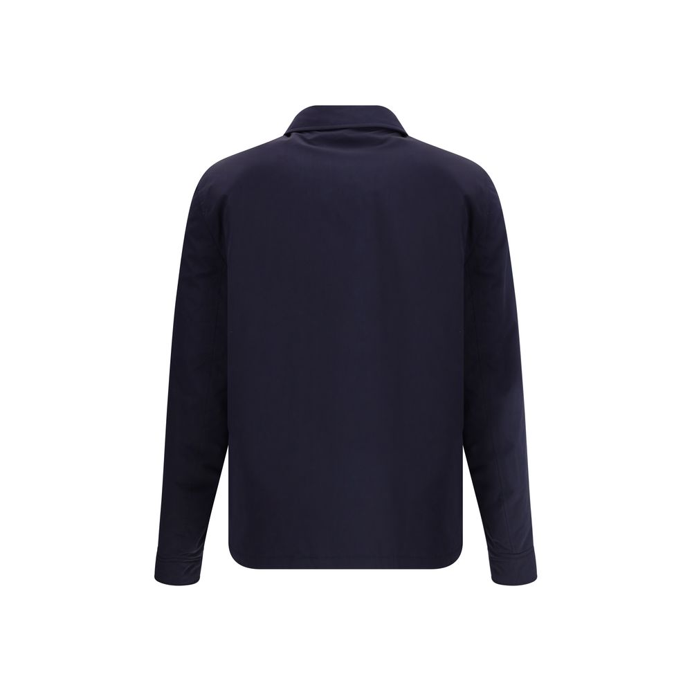 Blue Nylon Full-Length Jacket