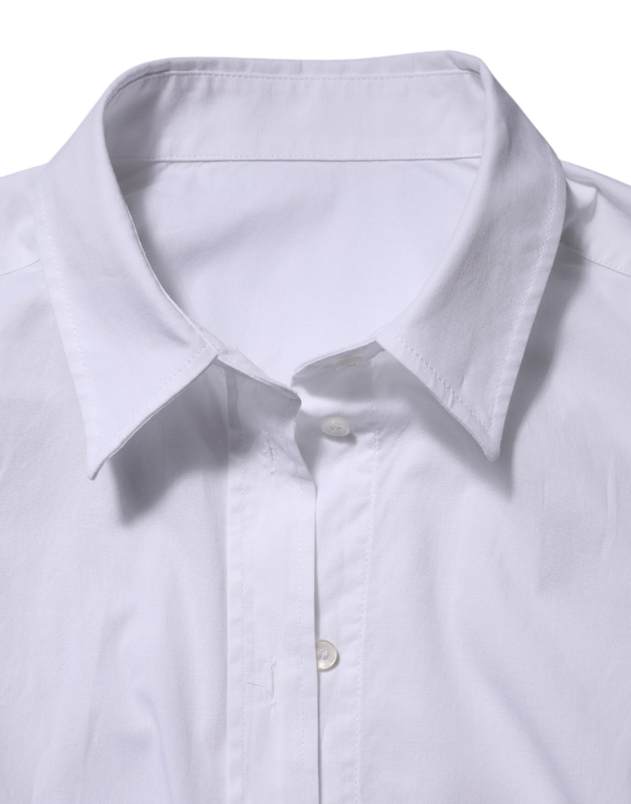 White Cotton Collared Dress Formal Shirt  Top