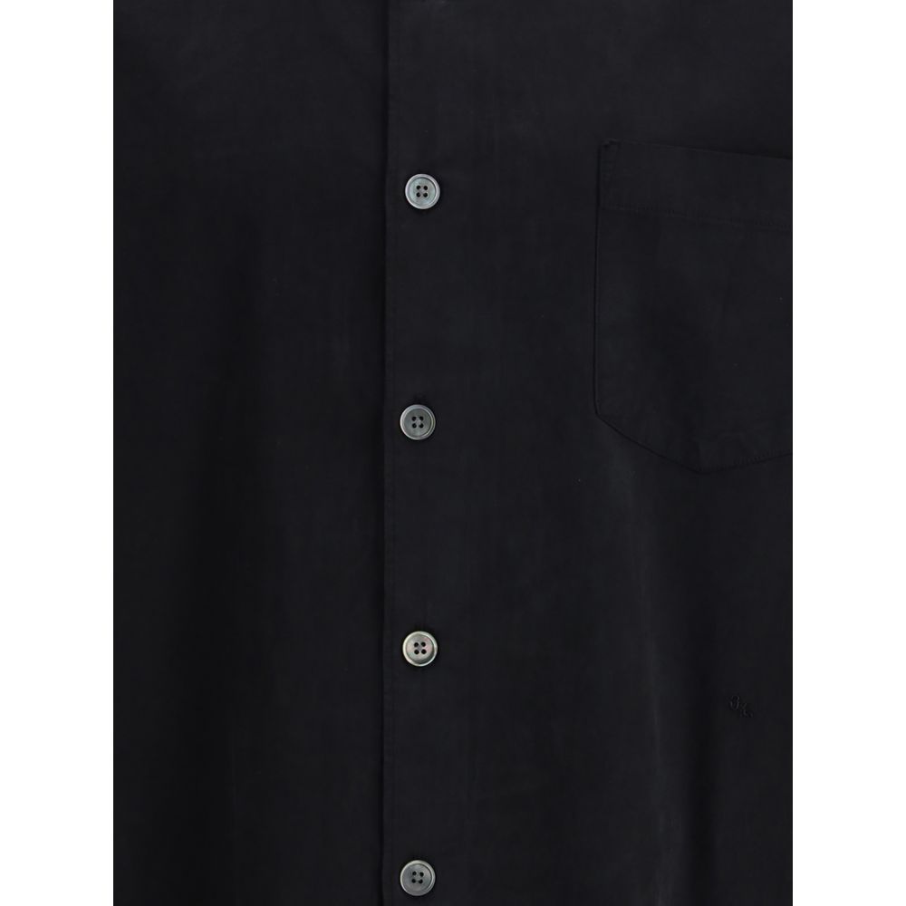 Black Cotton Dress Shirt