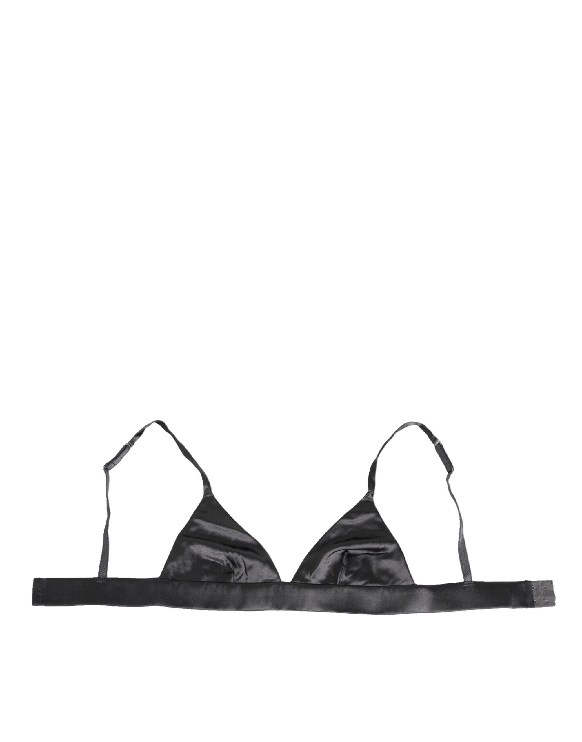 Black Silk Satin Triangle Soft Cup Underwear