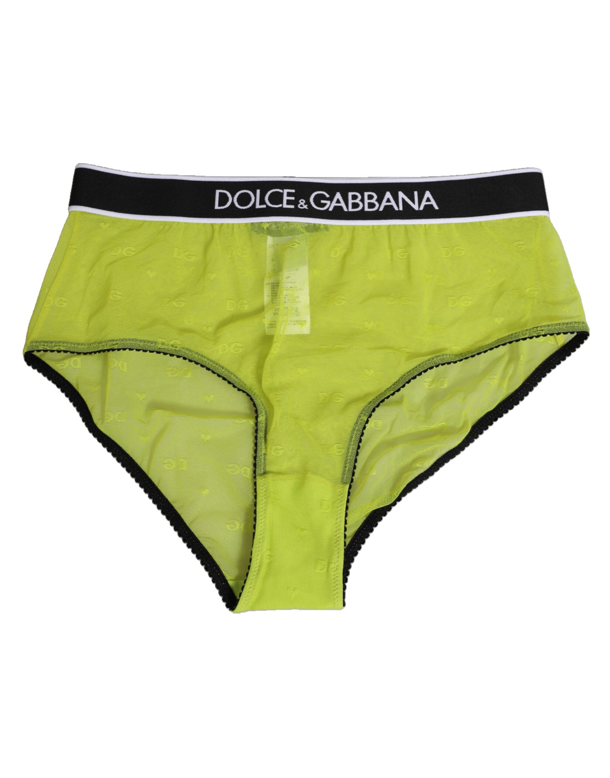 Green Nylon Logo Waistband Brief Panty Underwear