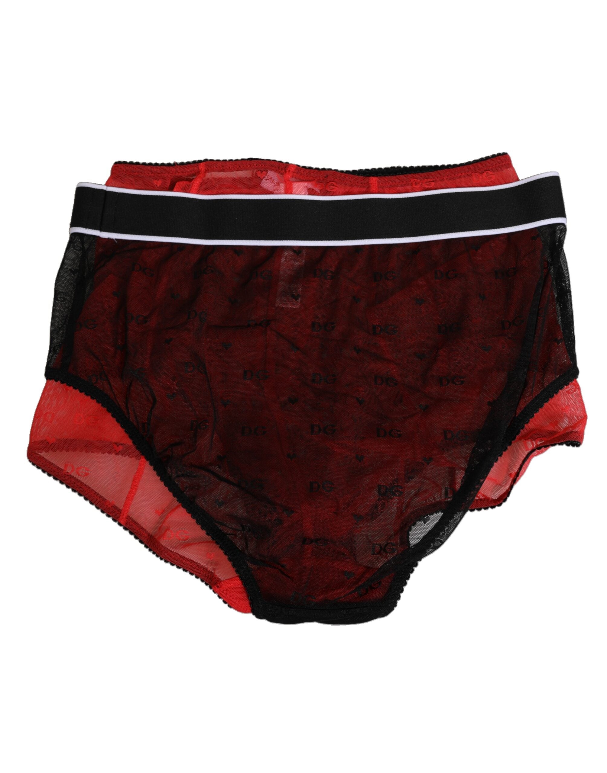 Black Red Nylon High Waist Girdle Underwear