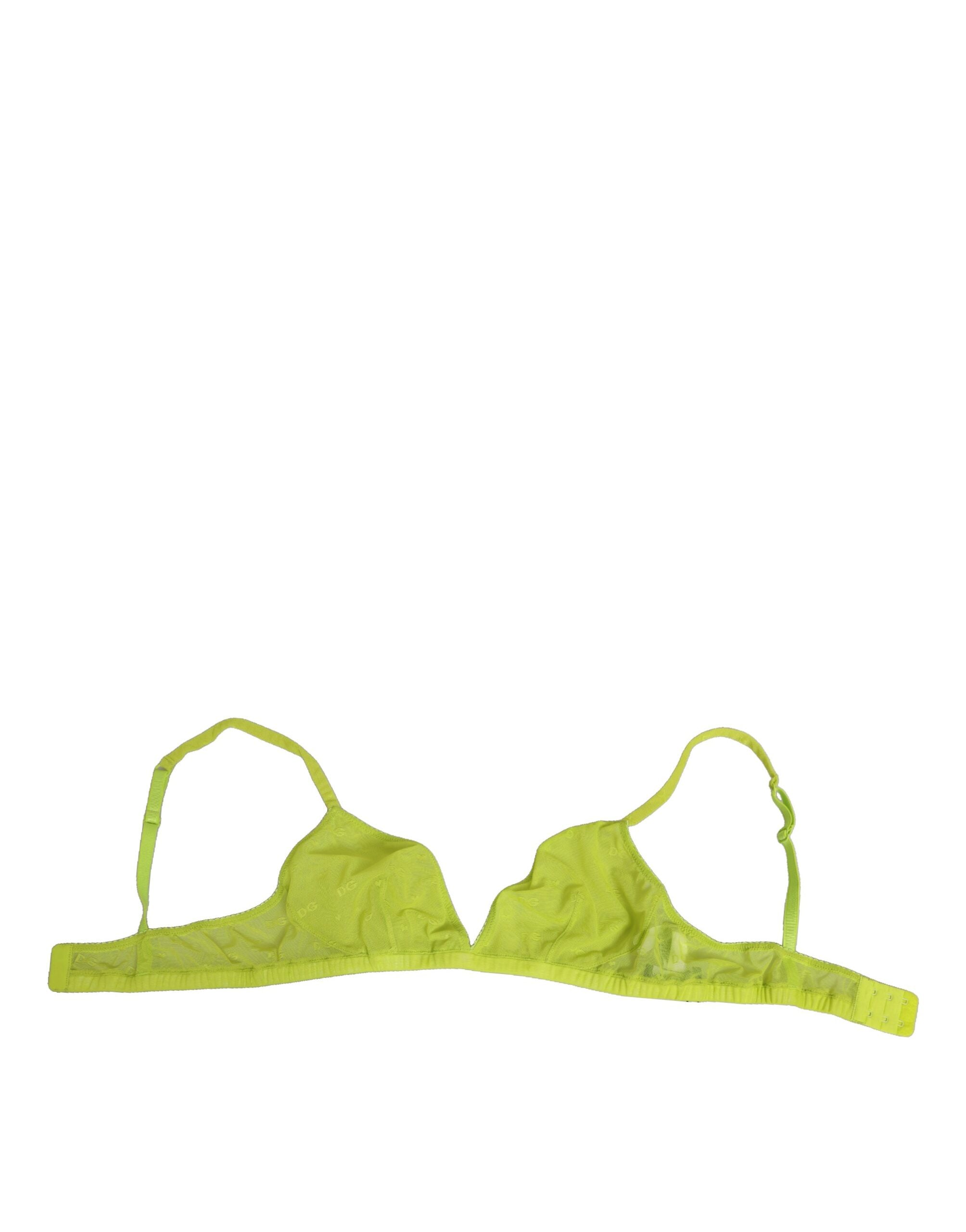 Yellow Green Nylon Soft Cup Brassiere  Underwear