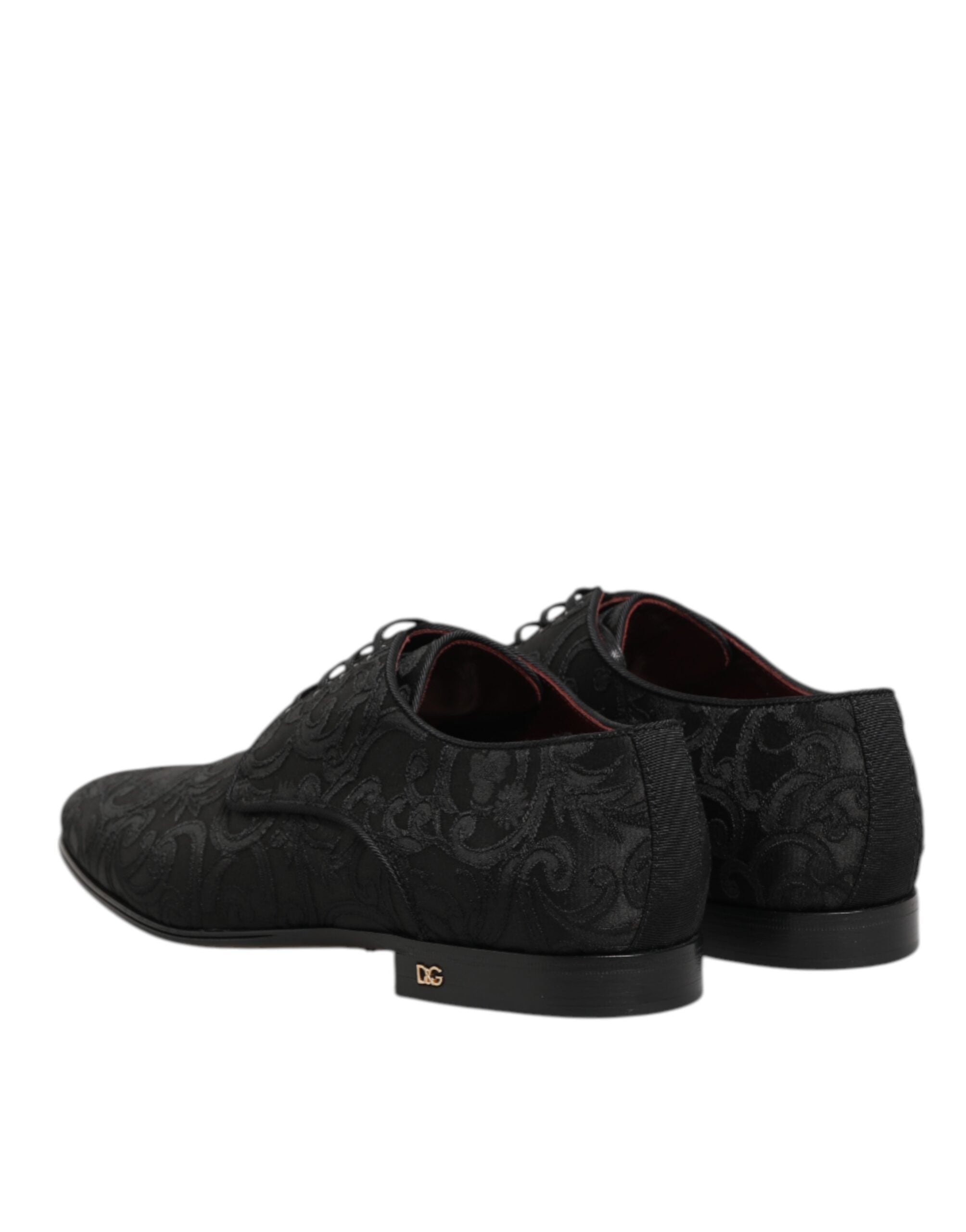 Black Brocade Lace Up Derby Men Dress Shoes