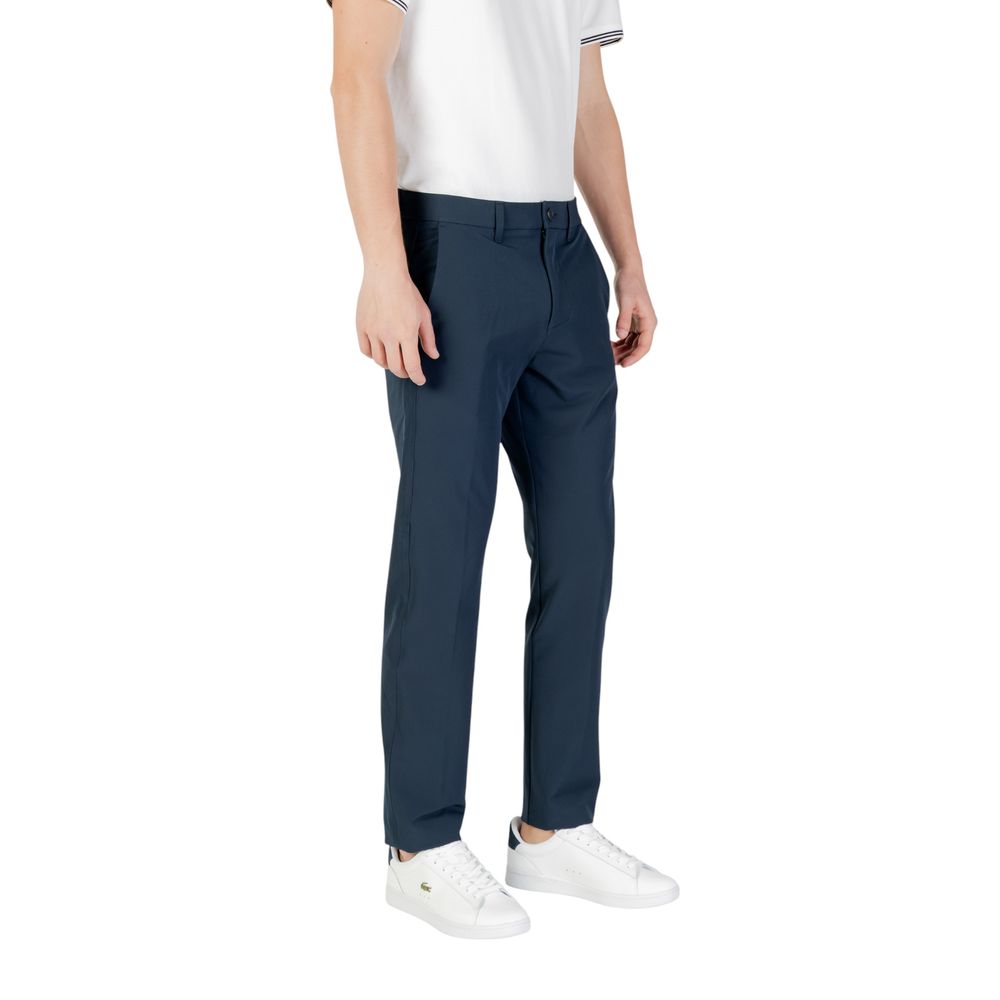 Blue Polyester Skinny Pants