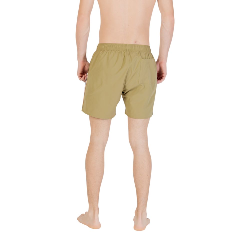 Green Polyester Swim Shorts