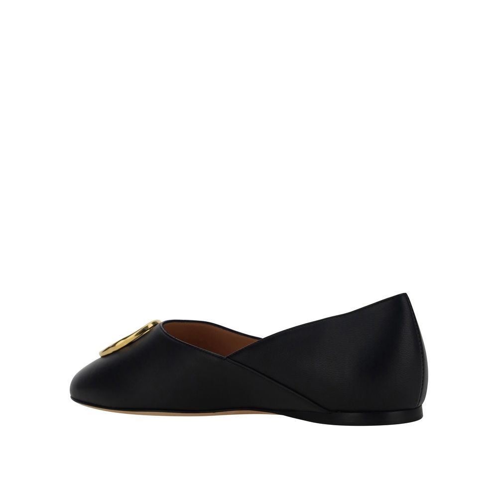 Black Calfskin Ballet Flats