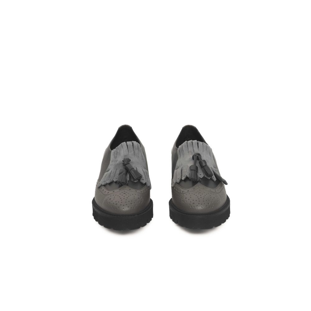 Gray Cowhide Women Loafer