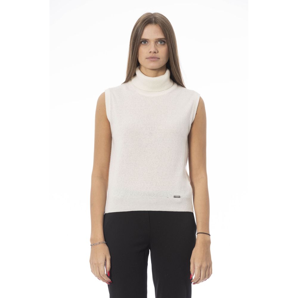 White Wool Women Sweater